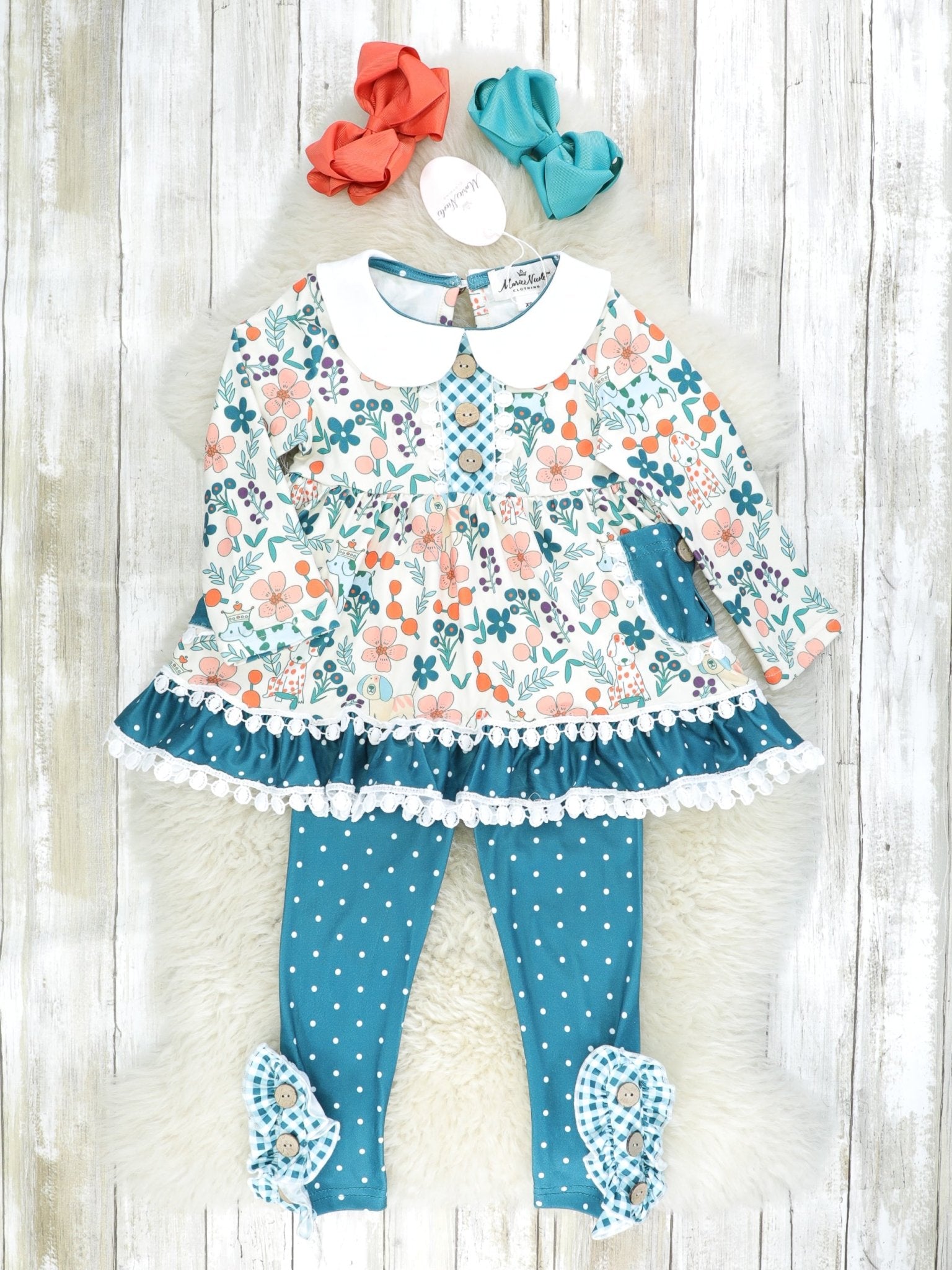 MNC Royal Pups™ - Vintage Ruffle Outfit - Marie Nicole Clothing