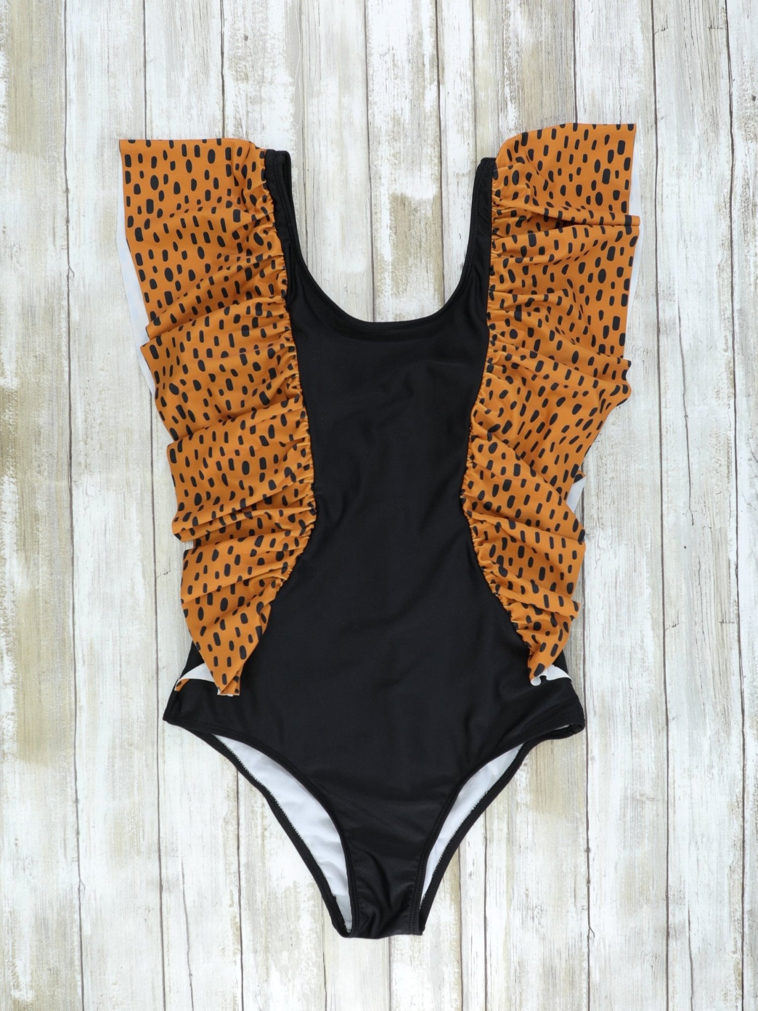 Mom & Me Cheetah Print Ruffle Swimsuit - Marie Nicole Clothing