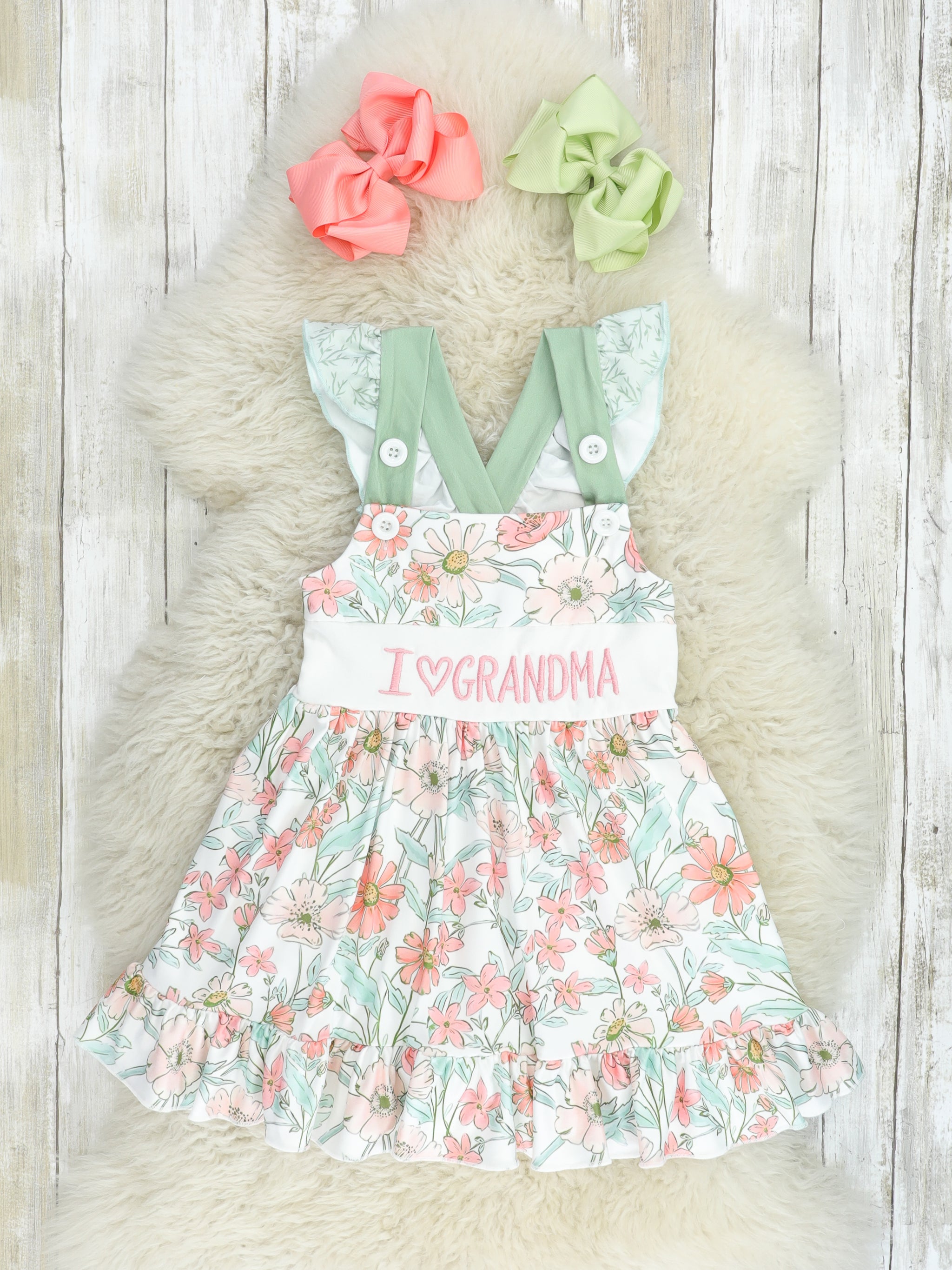 I Love Grandma Floral Dress Marie Nicole Clothing