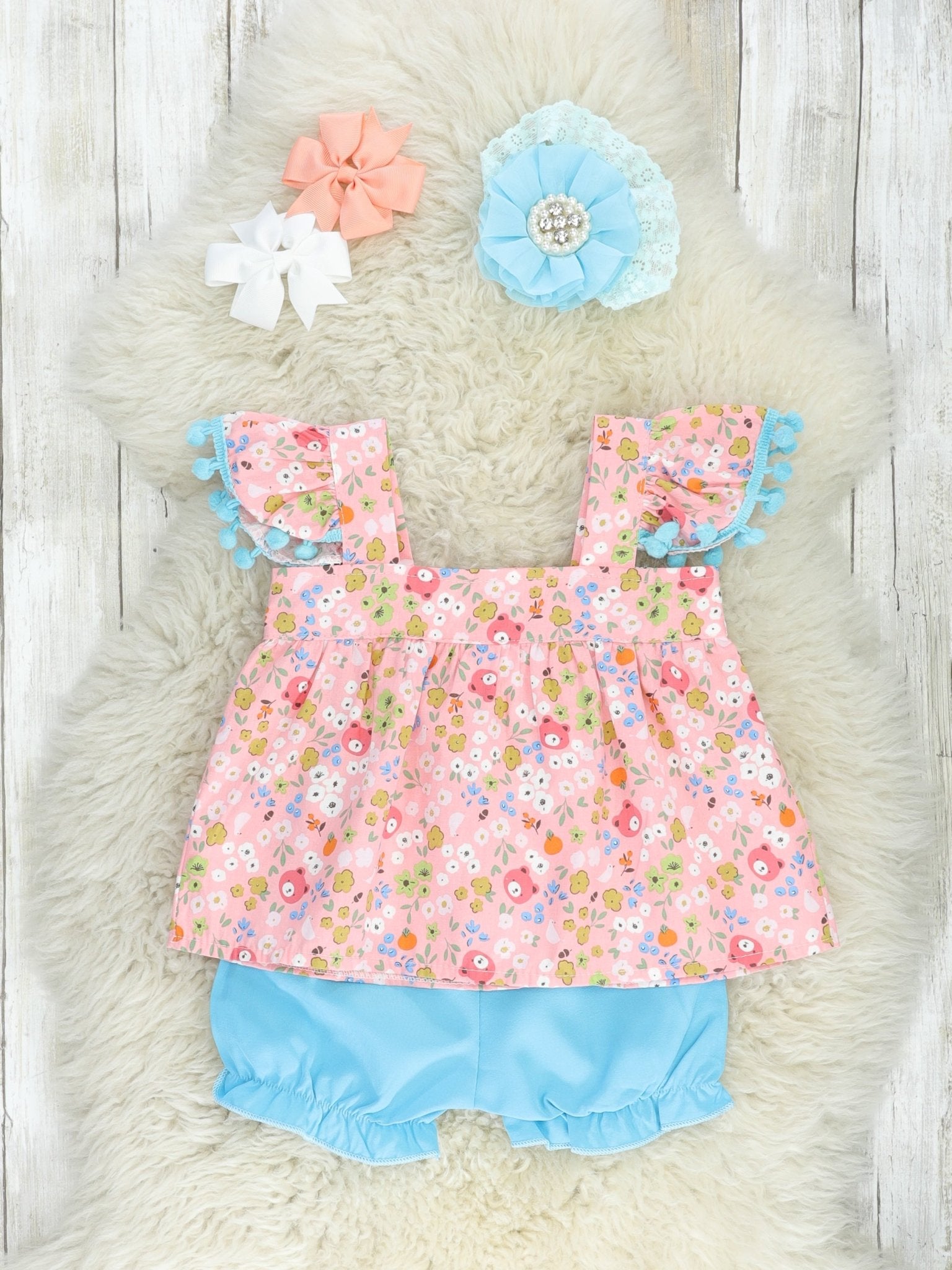 Ditsy Floral Ruffle Top & Bloomers Outfit - Marie Nicole Clothing