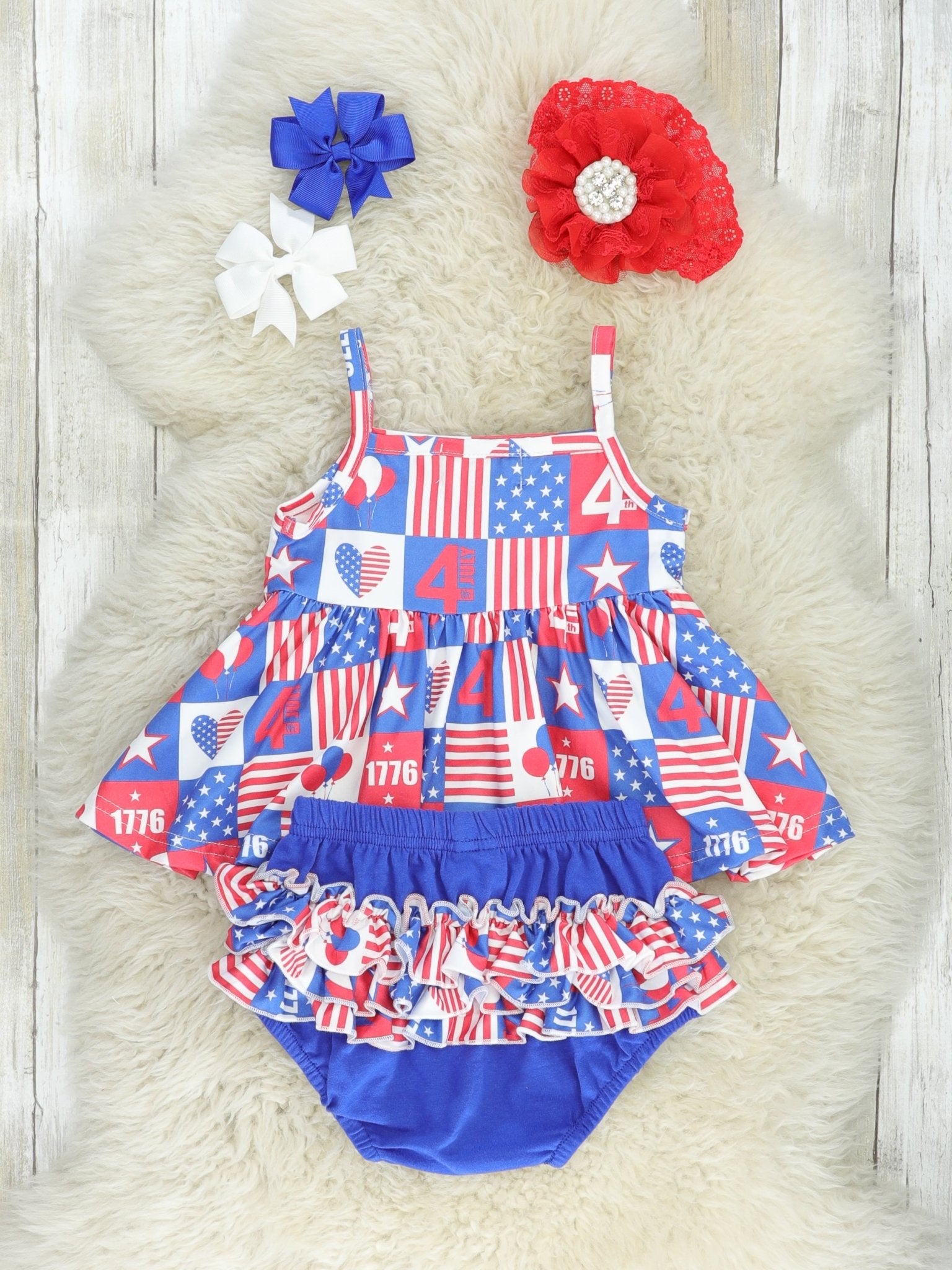 July 4th Ruffle Bloomers Outfit - Marie Nicole Clothing