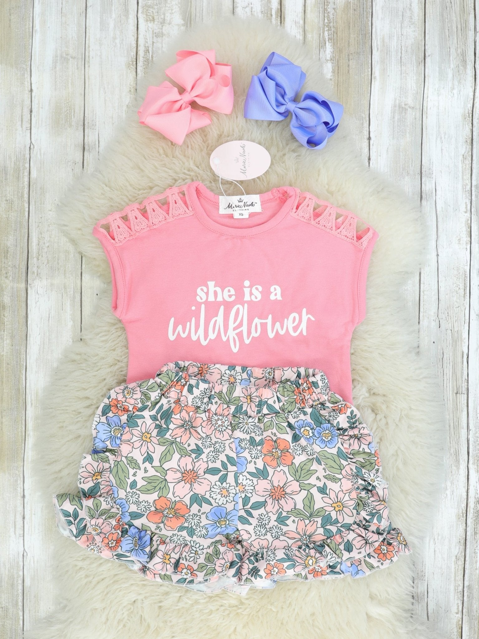 "She Is A Wildflower" Floral Outfit - Marie Nicole Clothing
