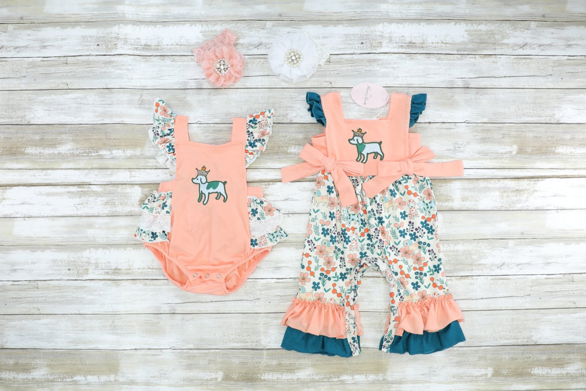 MNC Royal Pups - Eloise Ruffle Romper™ - Marie Nicole Clothing