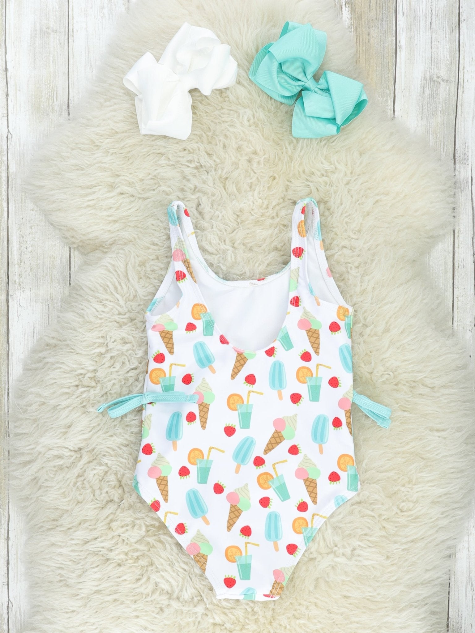 Mint Popsicle Bow One - Piece Swimsuit - Marie Nicole Clothing
