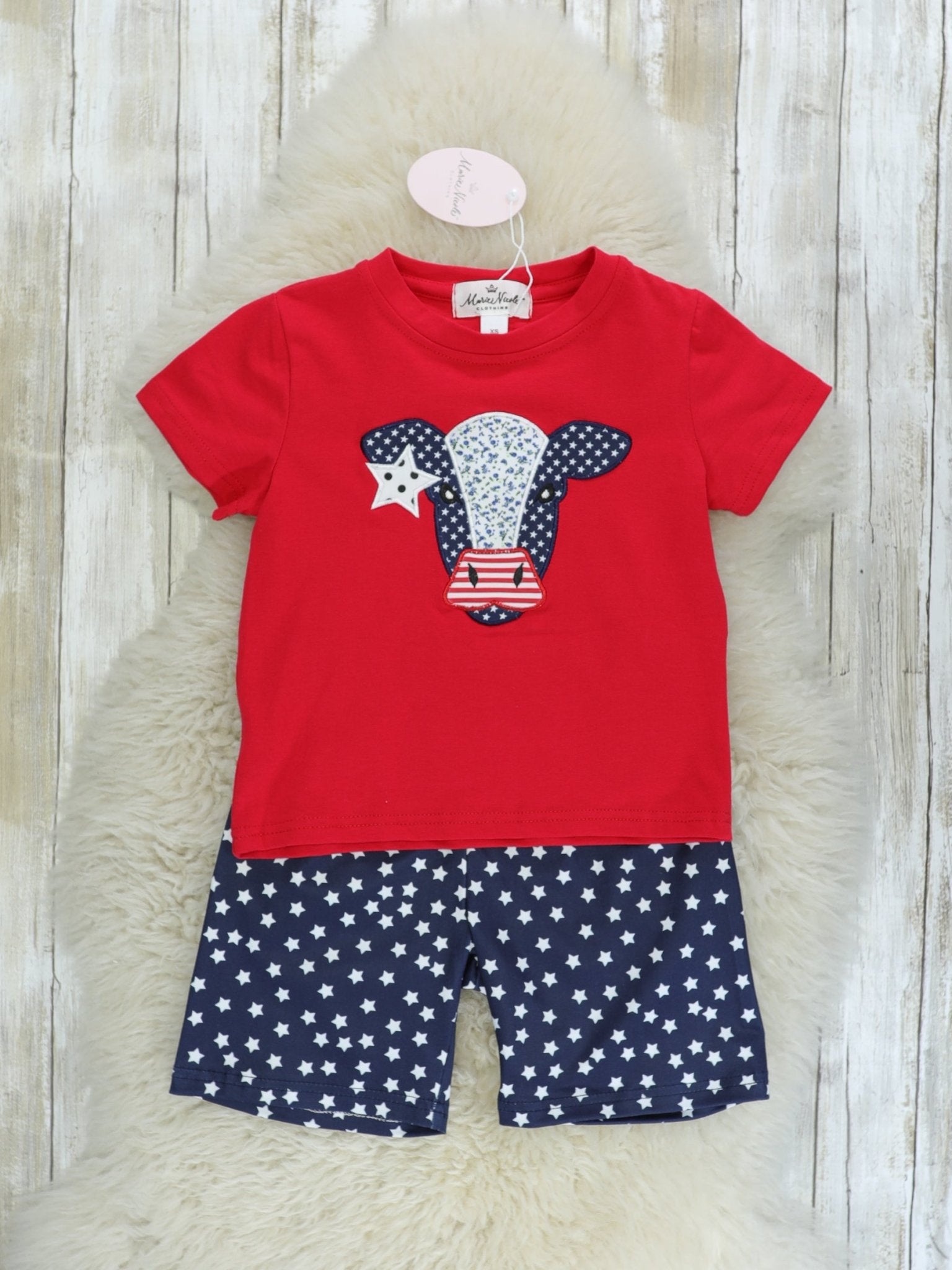 Patriotic Cow Outfit - Marie Nicole Clothing