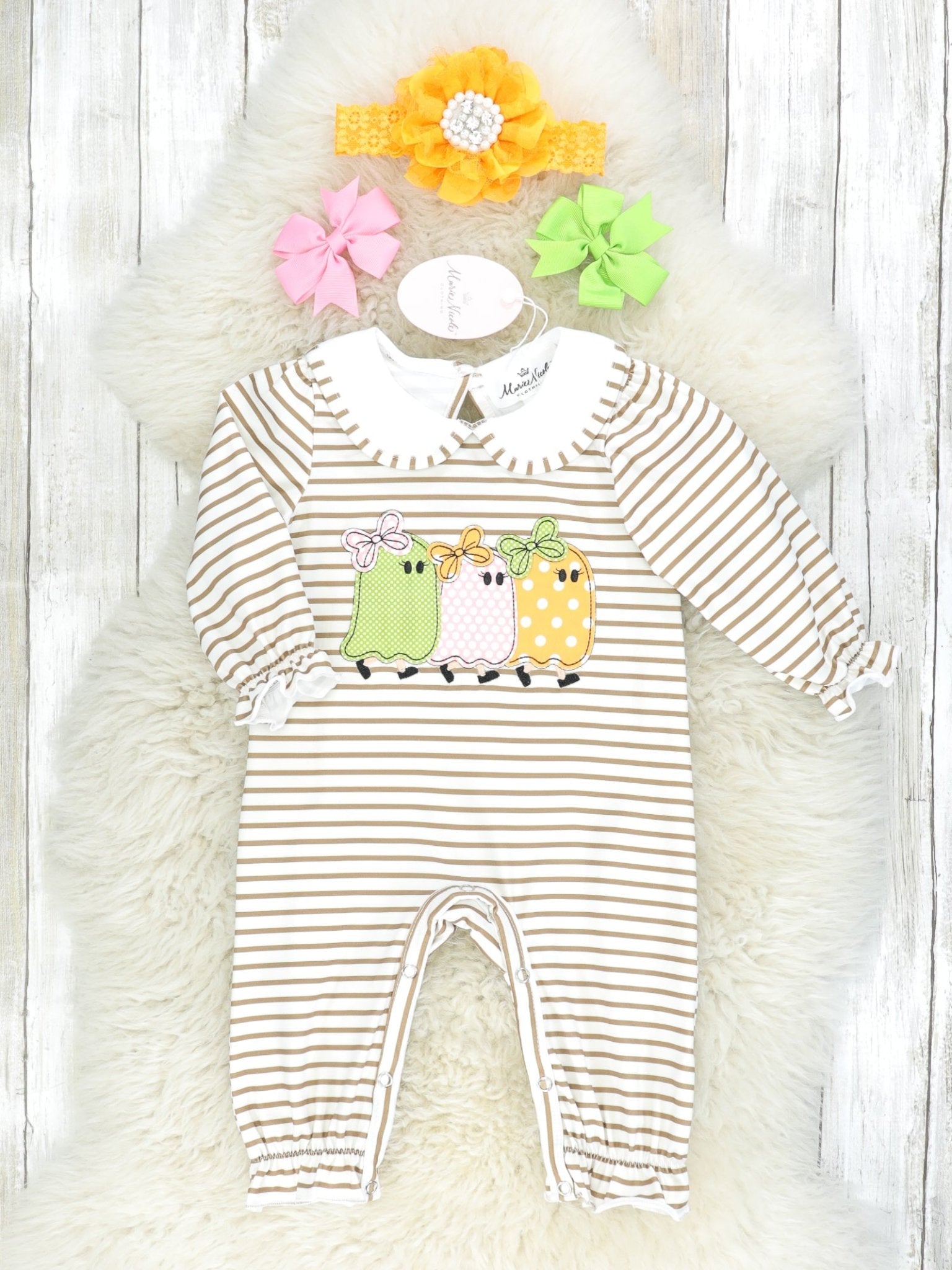 Striped Ghosts Vintage Romper - Marie Nicole Clothing