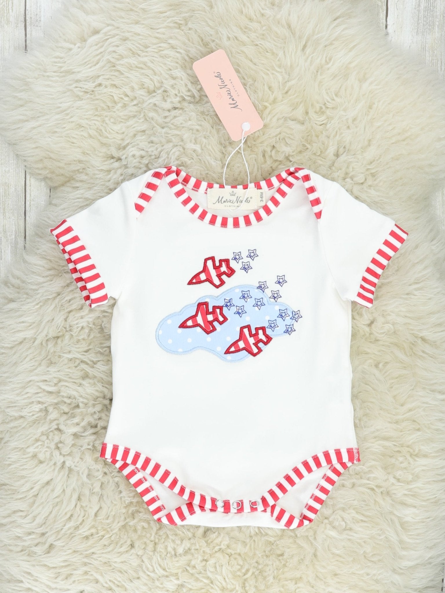 Stars & Stripes Plane Romper - Marie Nicole Clothing