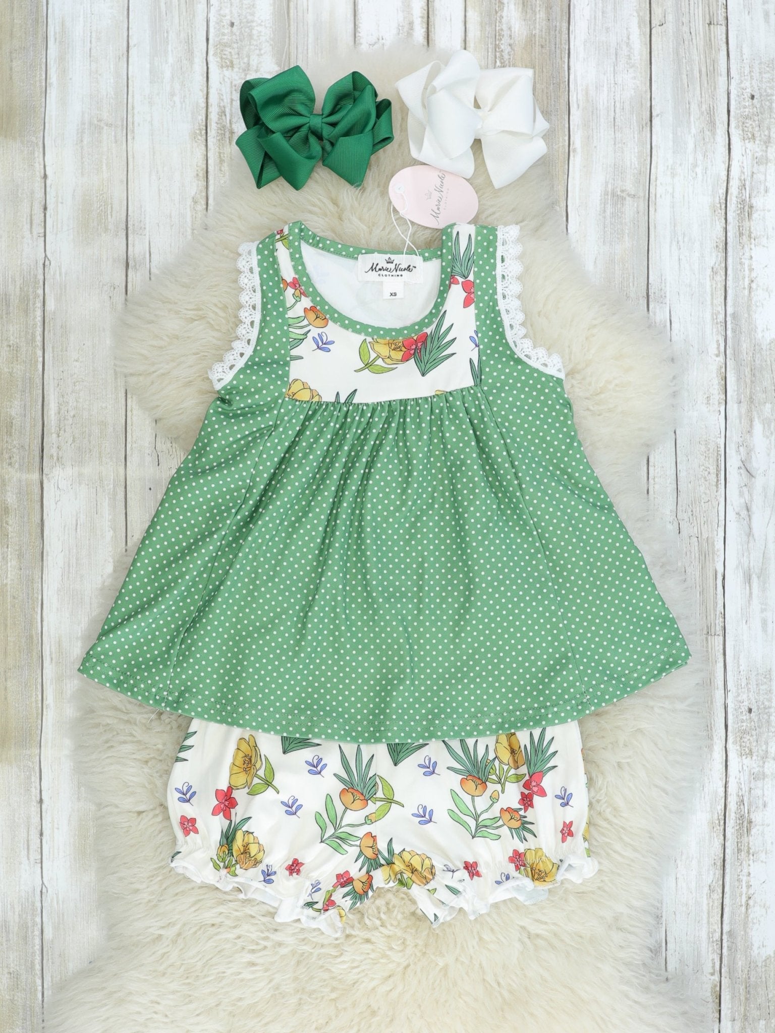 Olive Floral Outfit - Marie Nicole Clothing