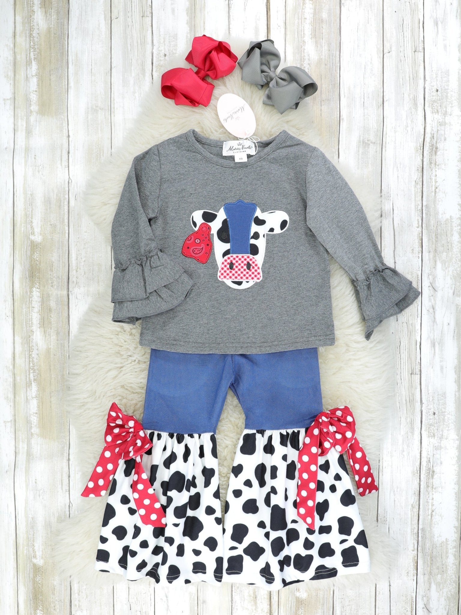 Cow Denim Outfit - Marie Nicole Clothing