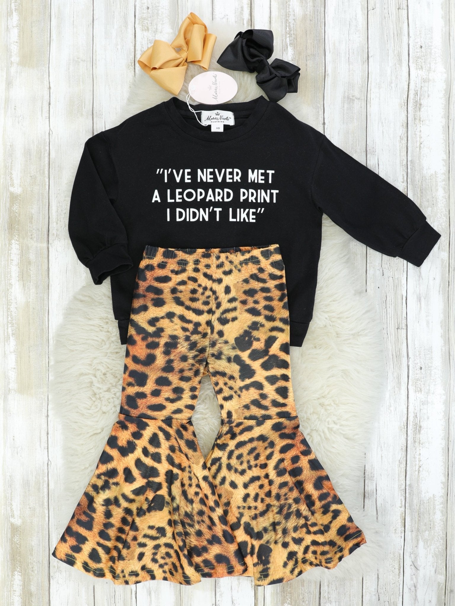 "Leopard Print I Didn't Like" Top & Bell Bottoms Outfit - Marie Nicole Clothing