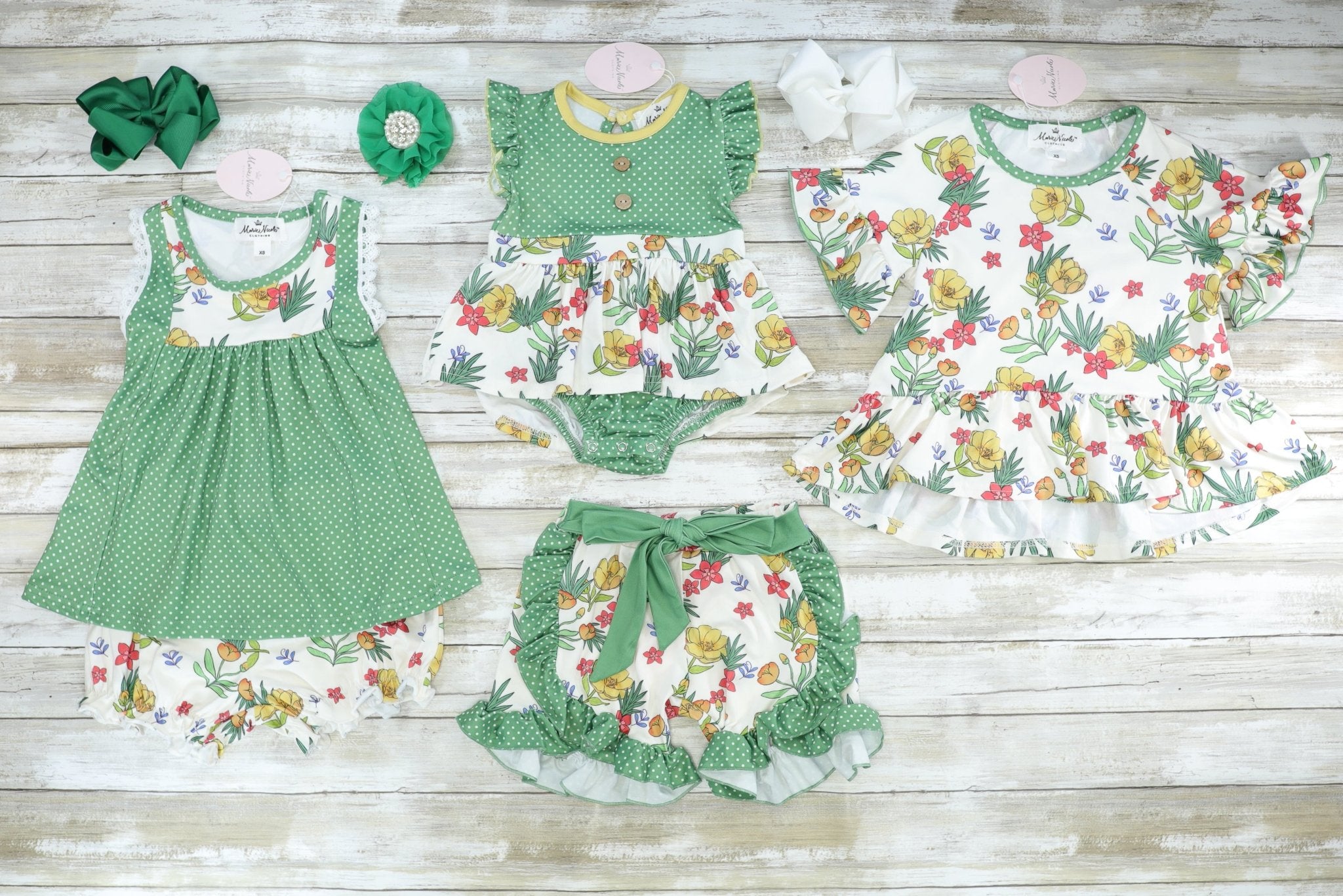 Olive Floral Peplum Top - Marie Nicole Clothing