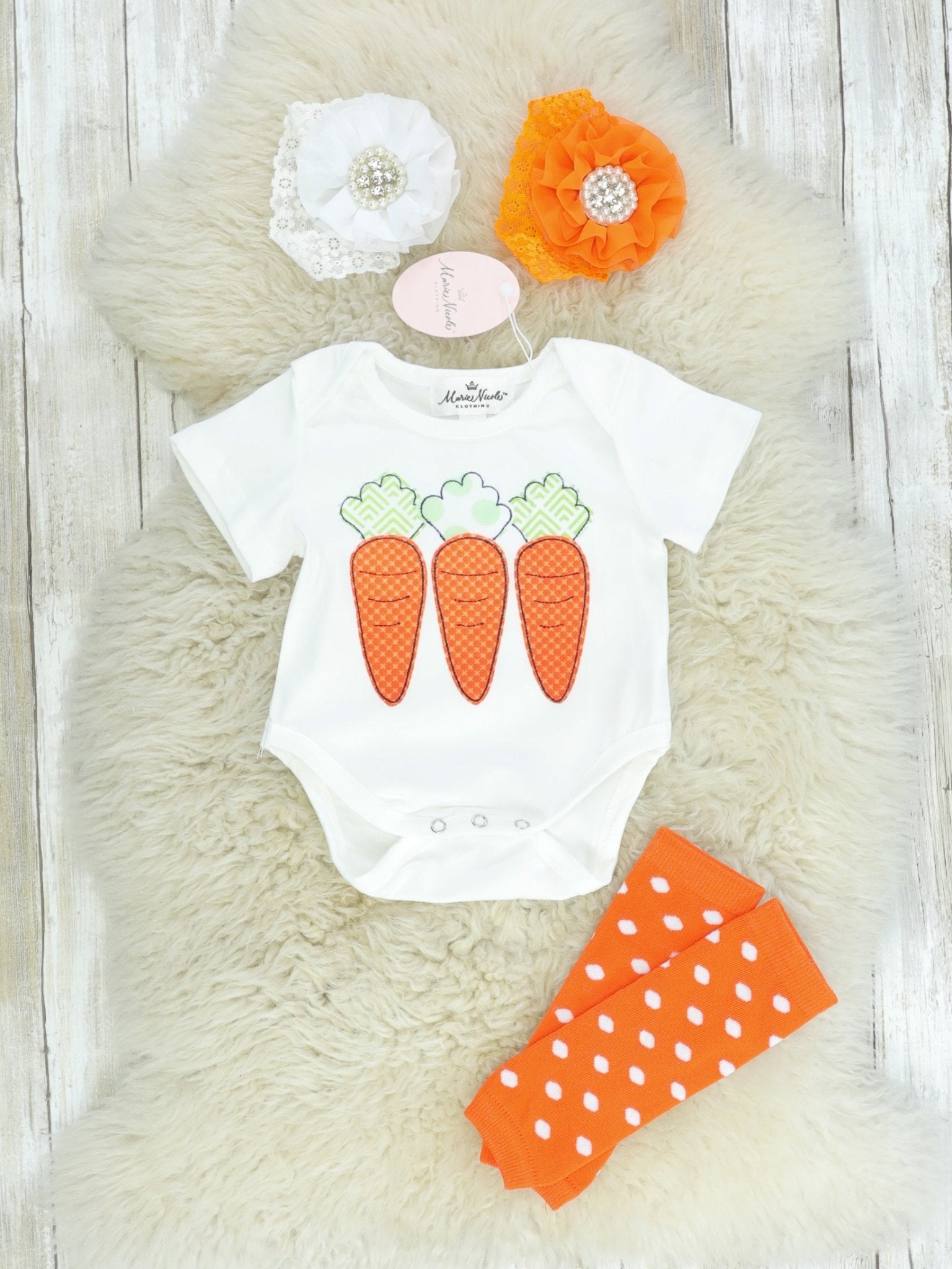 Carrot Onesie & Leg Warmer Set - Marie Nicole Clothing