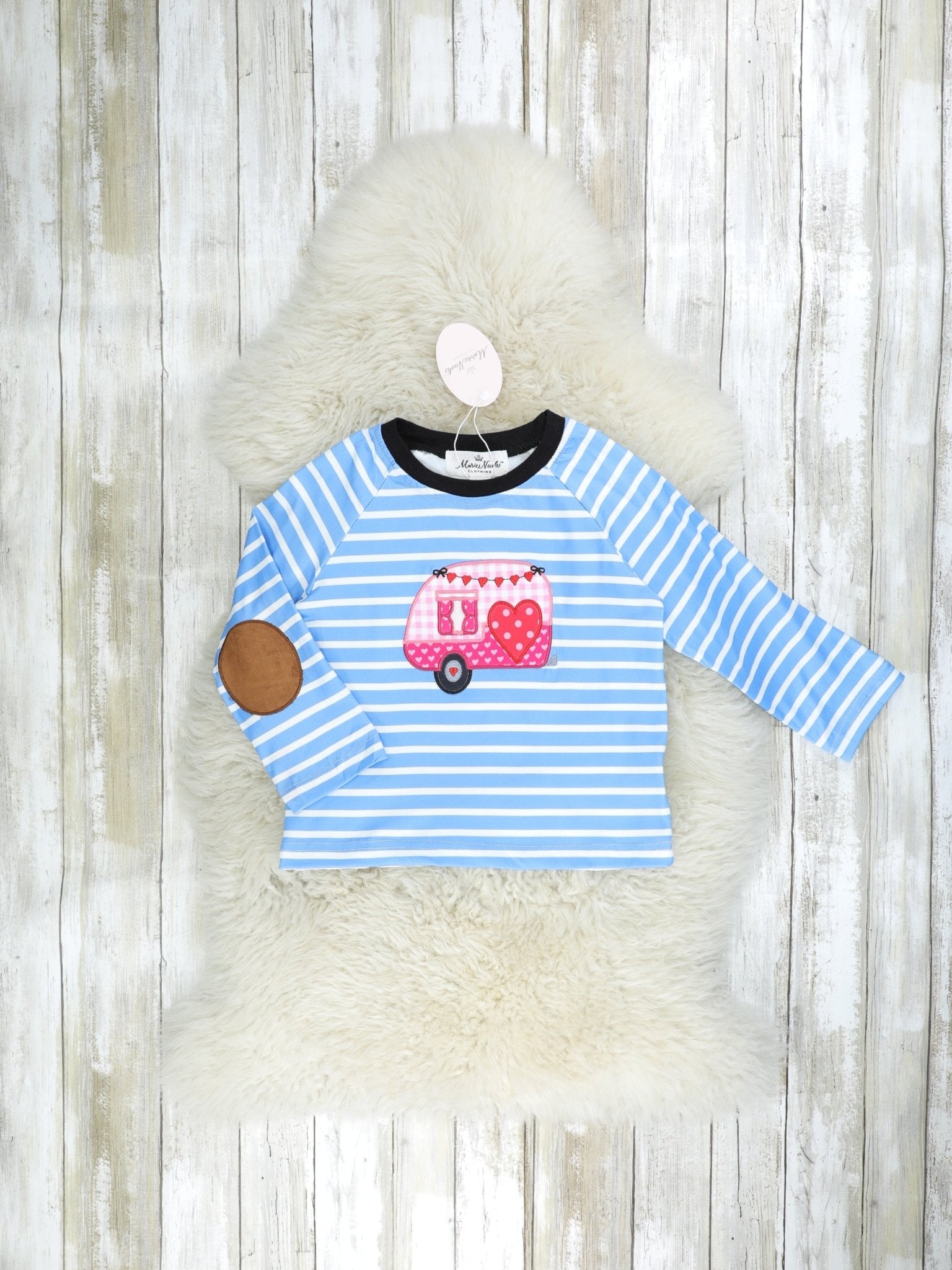 Pink Gingham Heart Camper Shirt - Marie Nicole Clothing