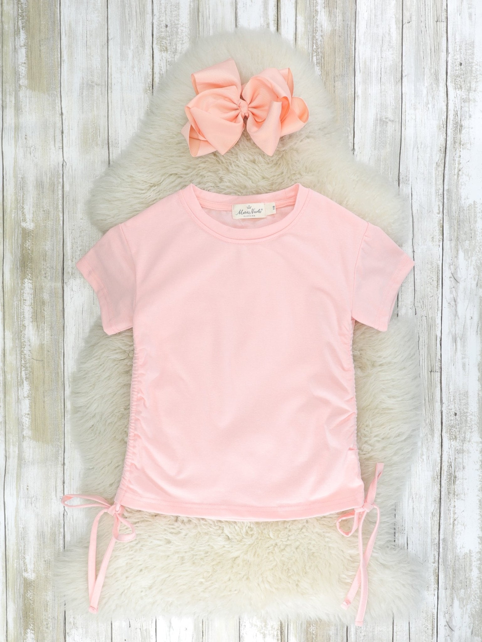 Soft Pink Side Cinch Top - Marie Nicole Clothing