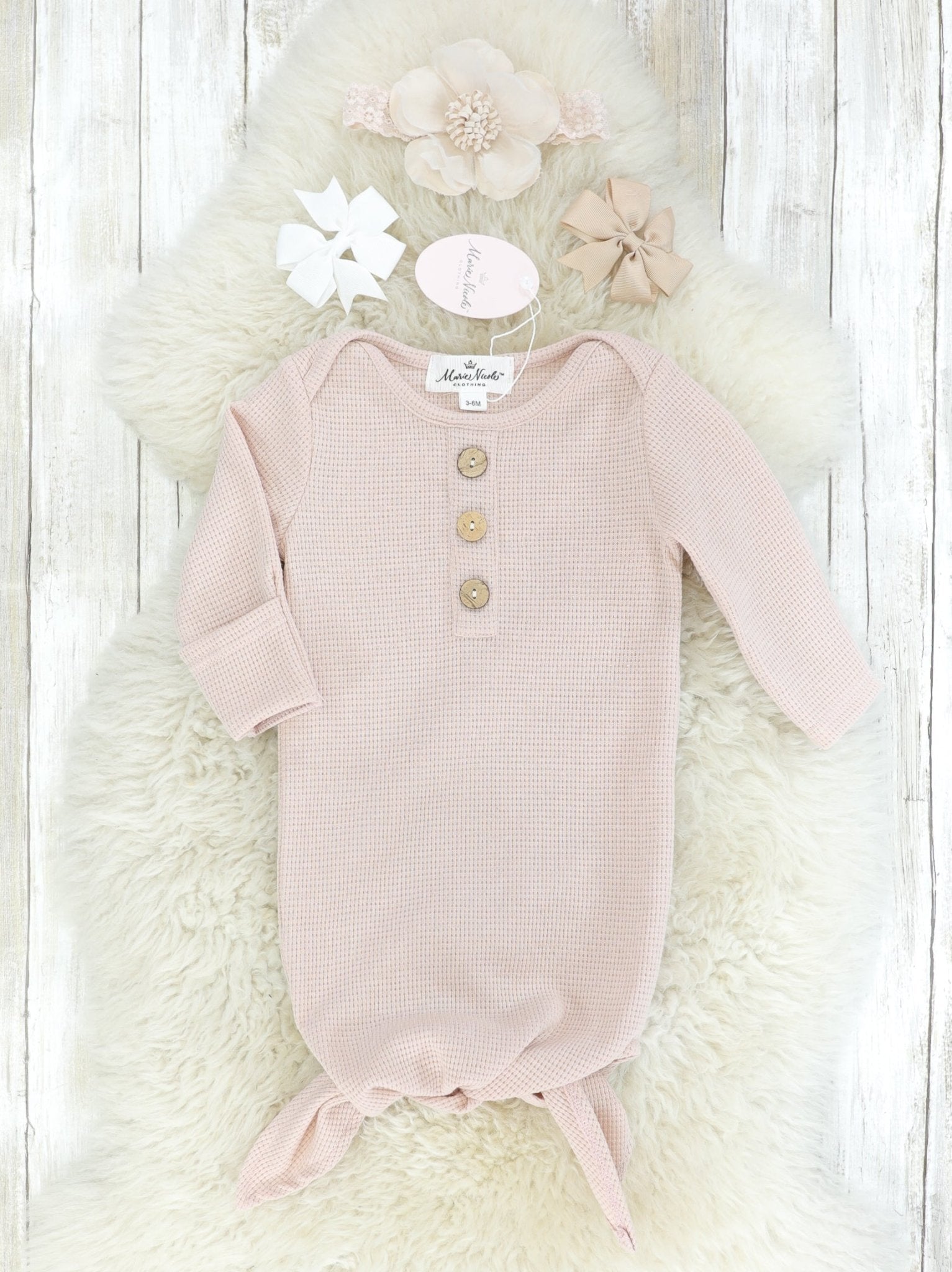Tan Knot Gown - Marie Nicole Clothing