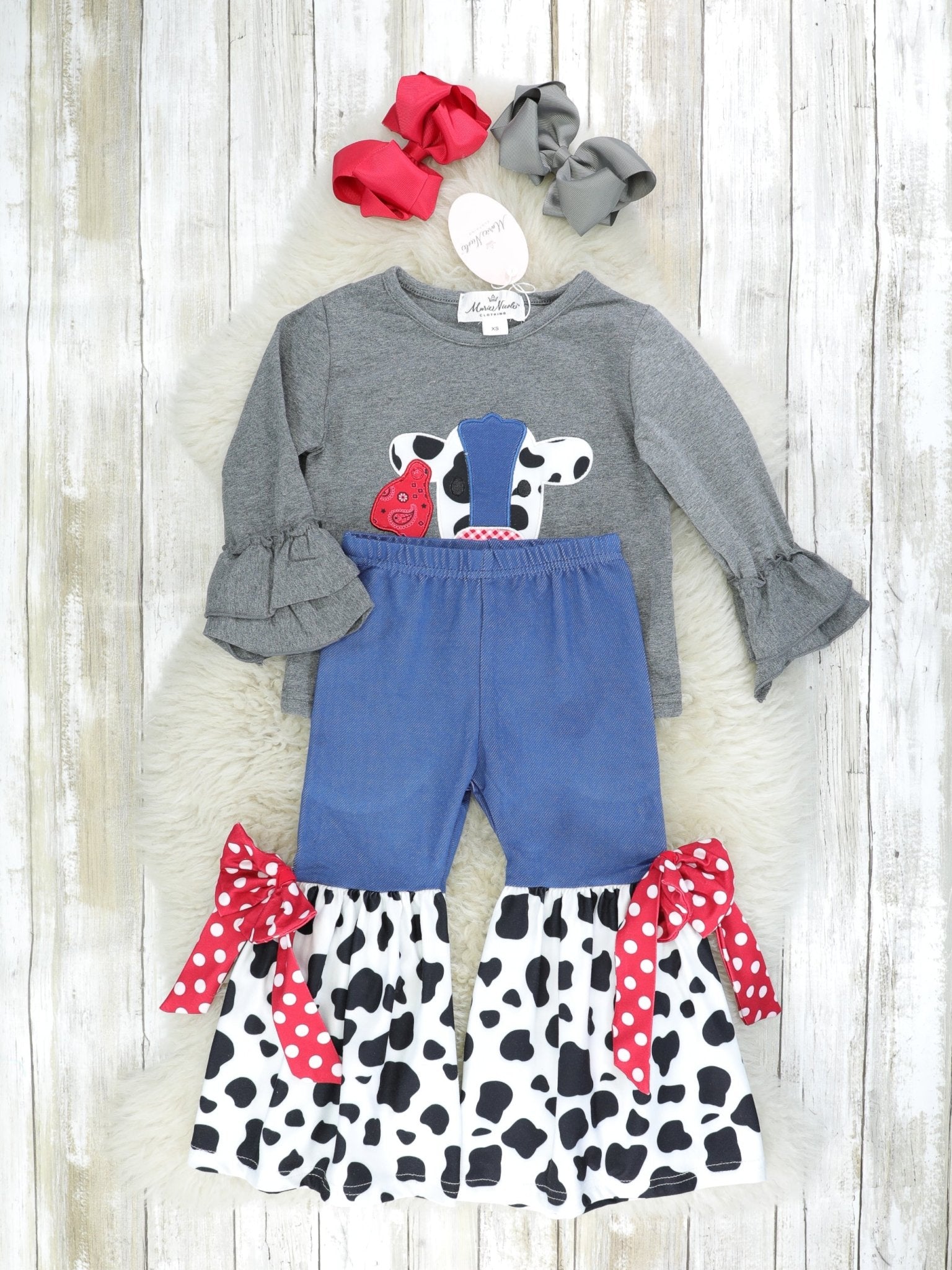 Cow Denim Outfit - Marie Nicole Clothing
