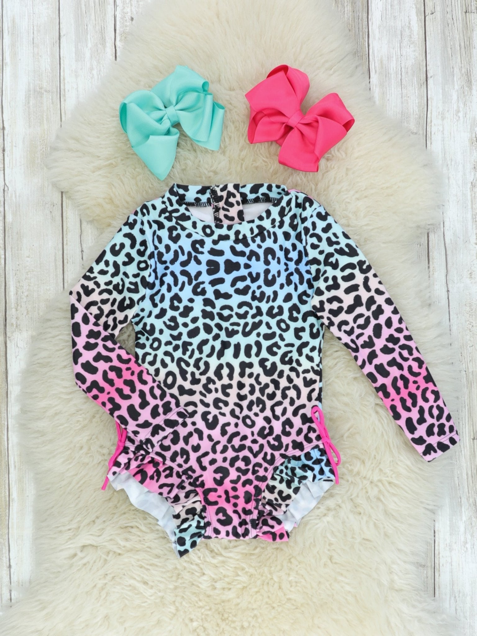 Rainbow Leopard One Piece Swimsuit - Marie Nicole Clothing