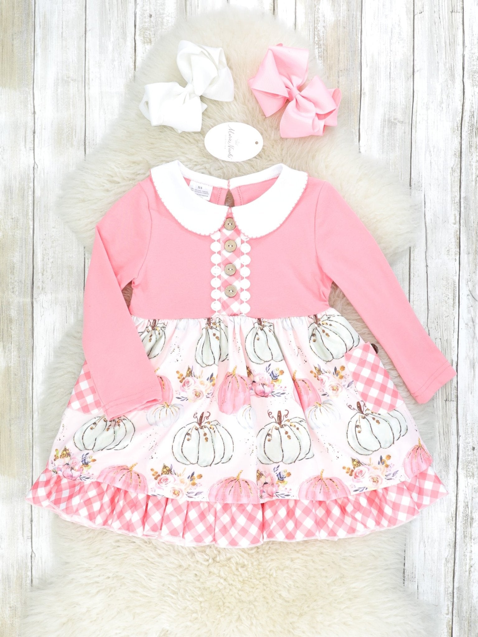 Pink Pumpkin Vintage Dress - Marie Nicole Clothing