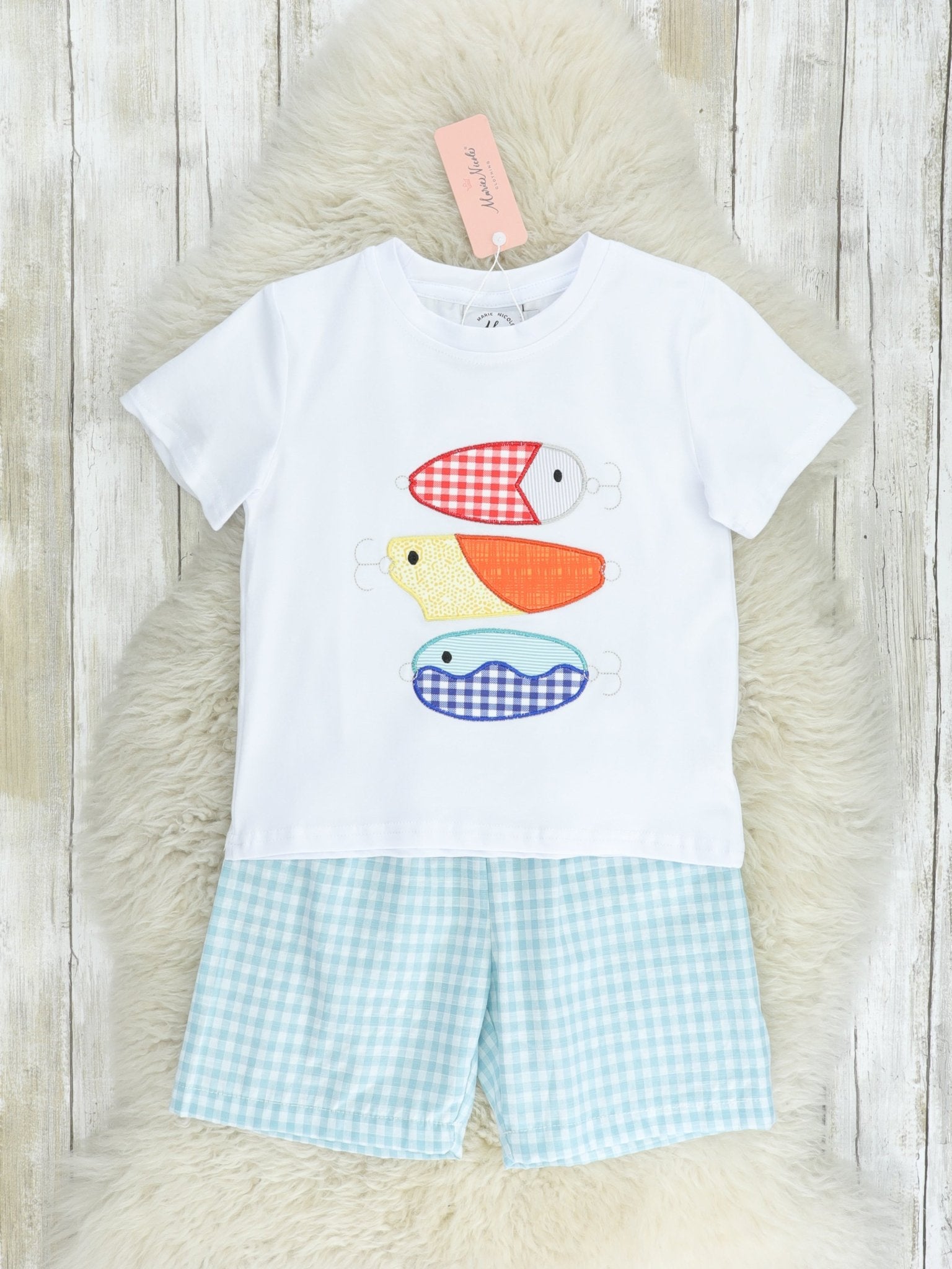 Fishing Bait Gingham Outfit - Marie Nicole Clothing