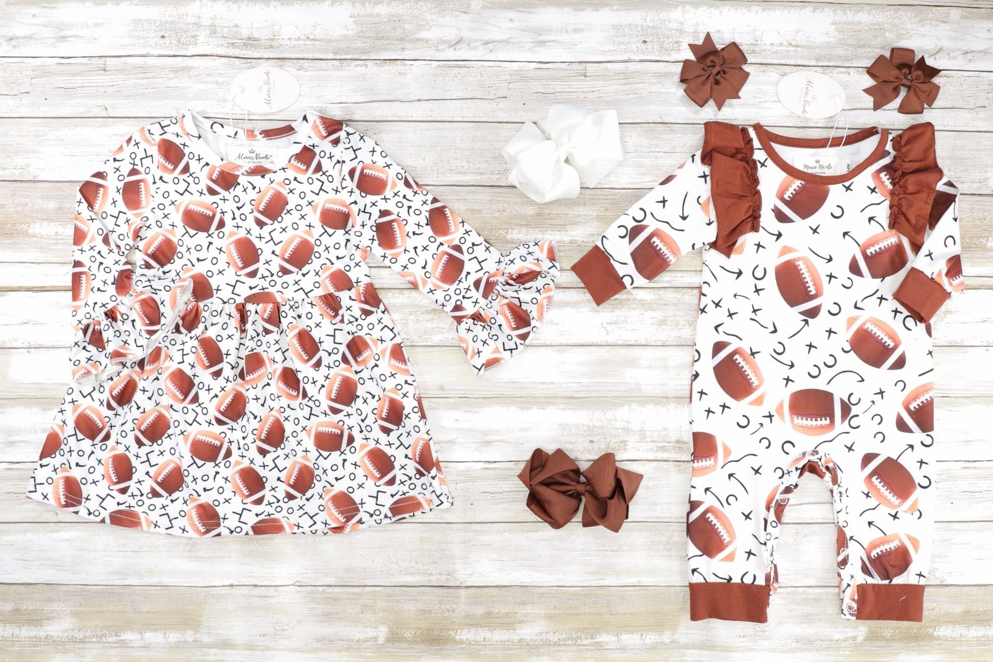 Football Playbook Ruffle Outfit - Marie Nicole Clothing