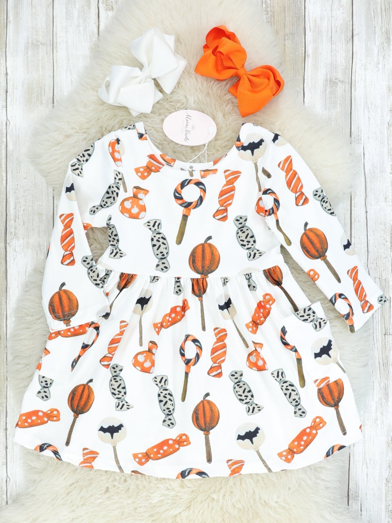 Orange Candies Pocketed Dress - Marie Nicole Clothing