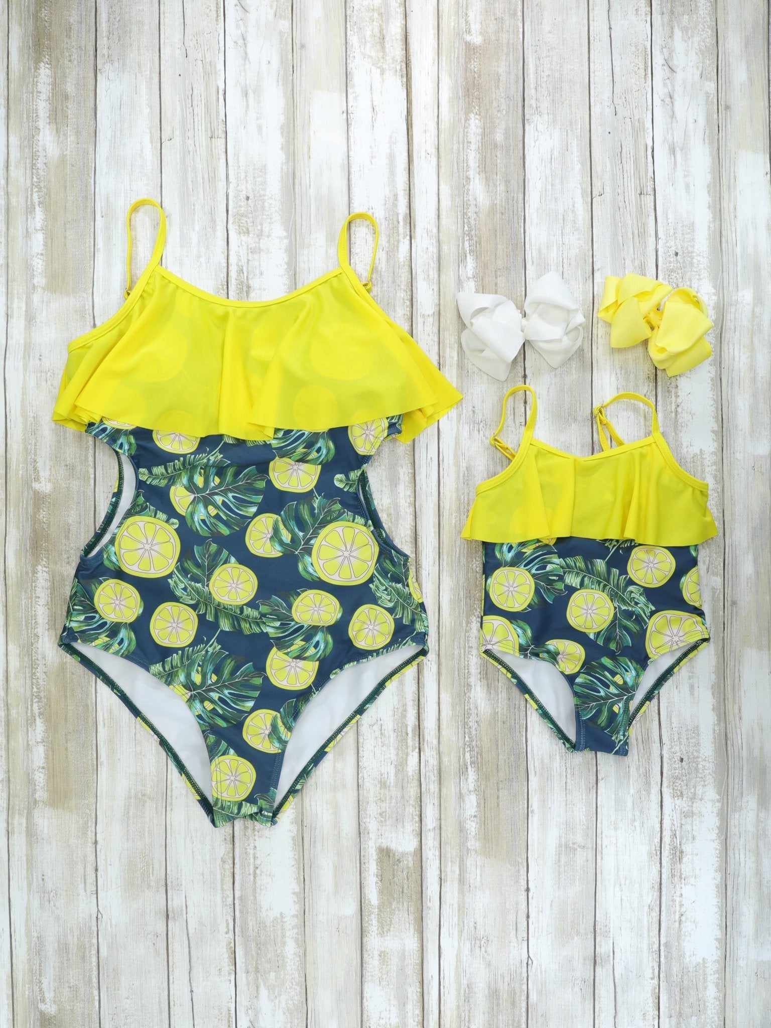 Family Dark Green Lemon Swimsuit - Marie Nicole Clothing