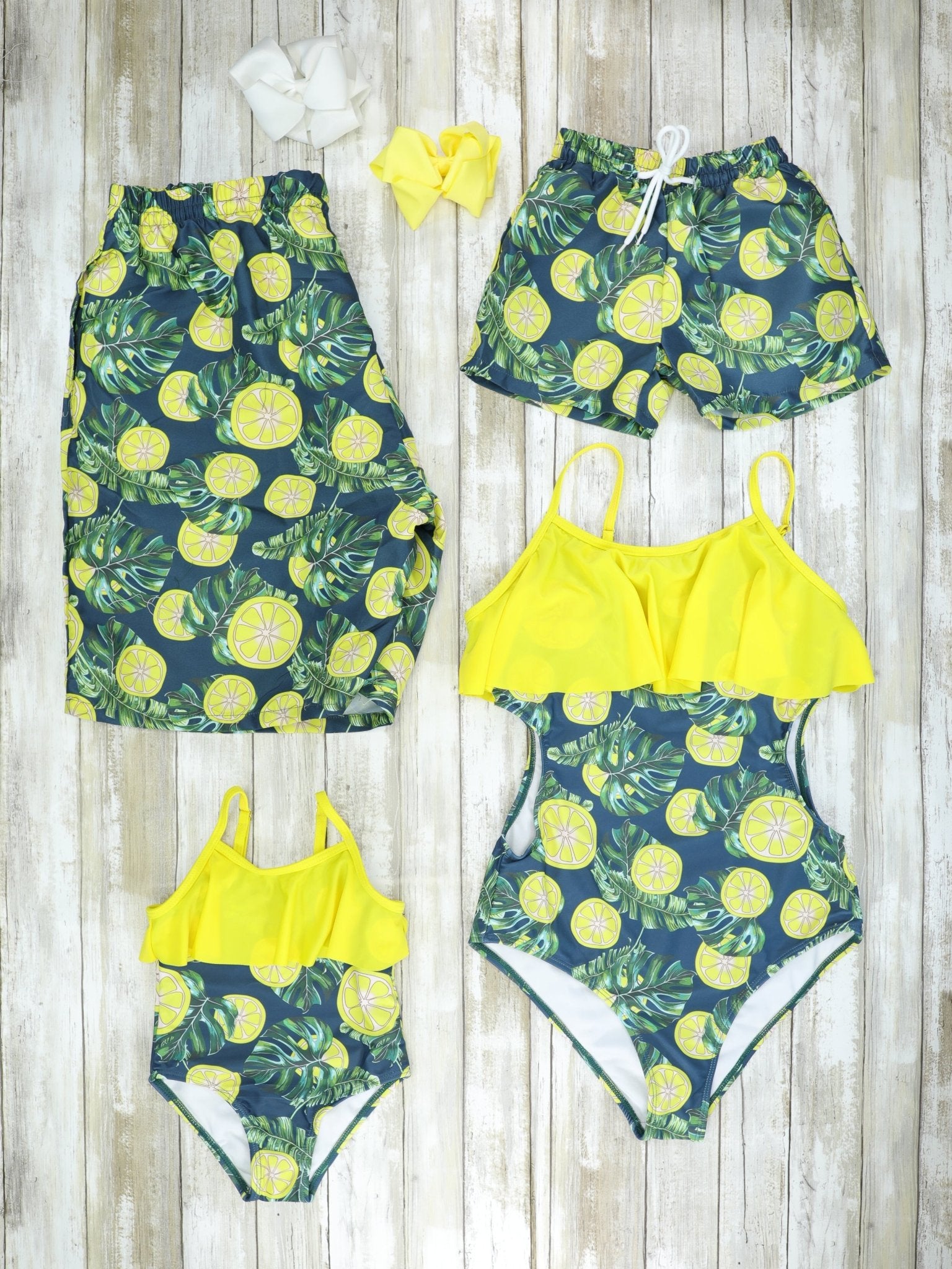 Family Dark Green Lemon Swimsuit - Marie Nicole Clothing