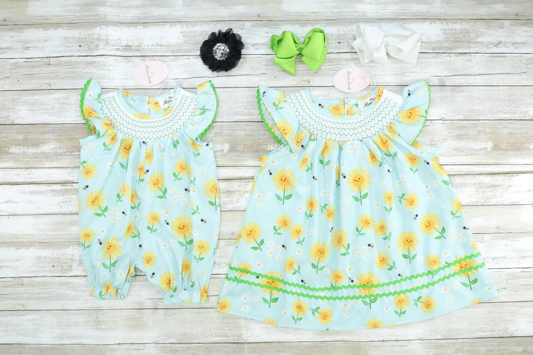 Blue & Yellow Floral Romper - Marie Nicole Clothing