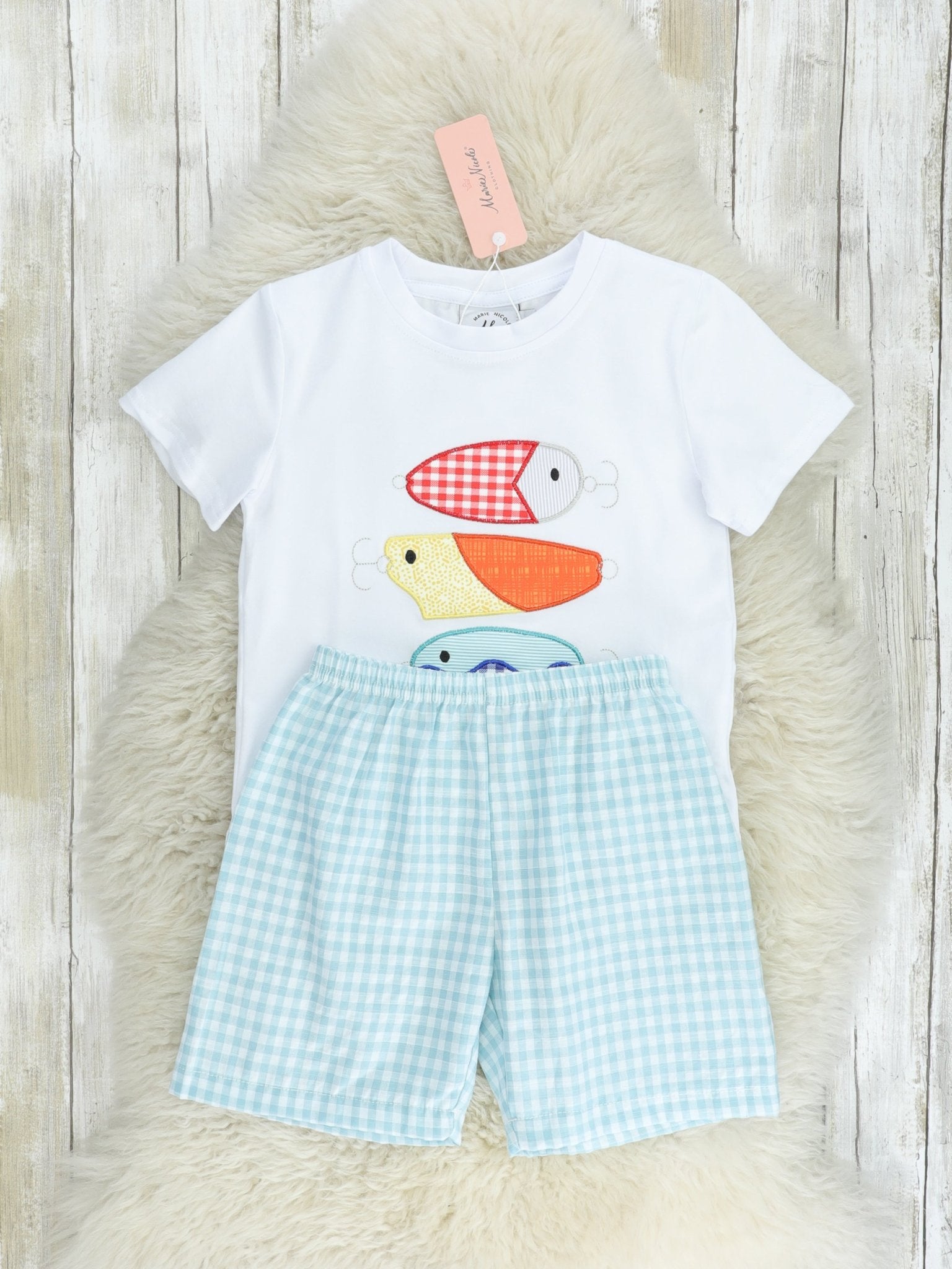 Fishing Bait Gingham Outfit - Marie Nicole Clothing