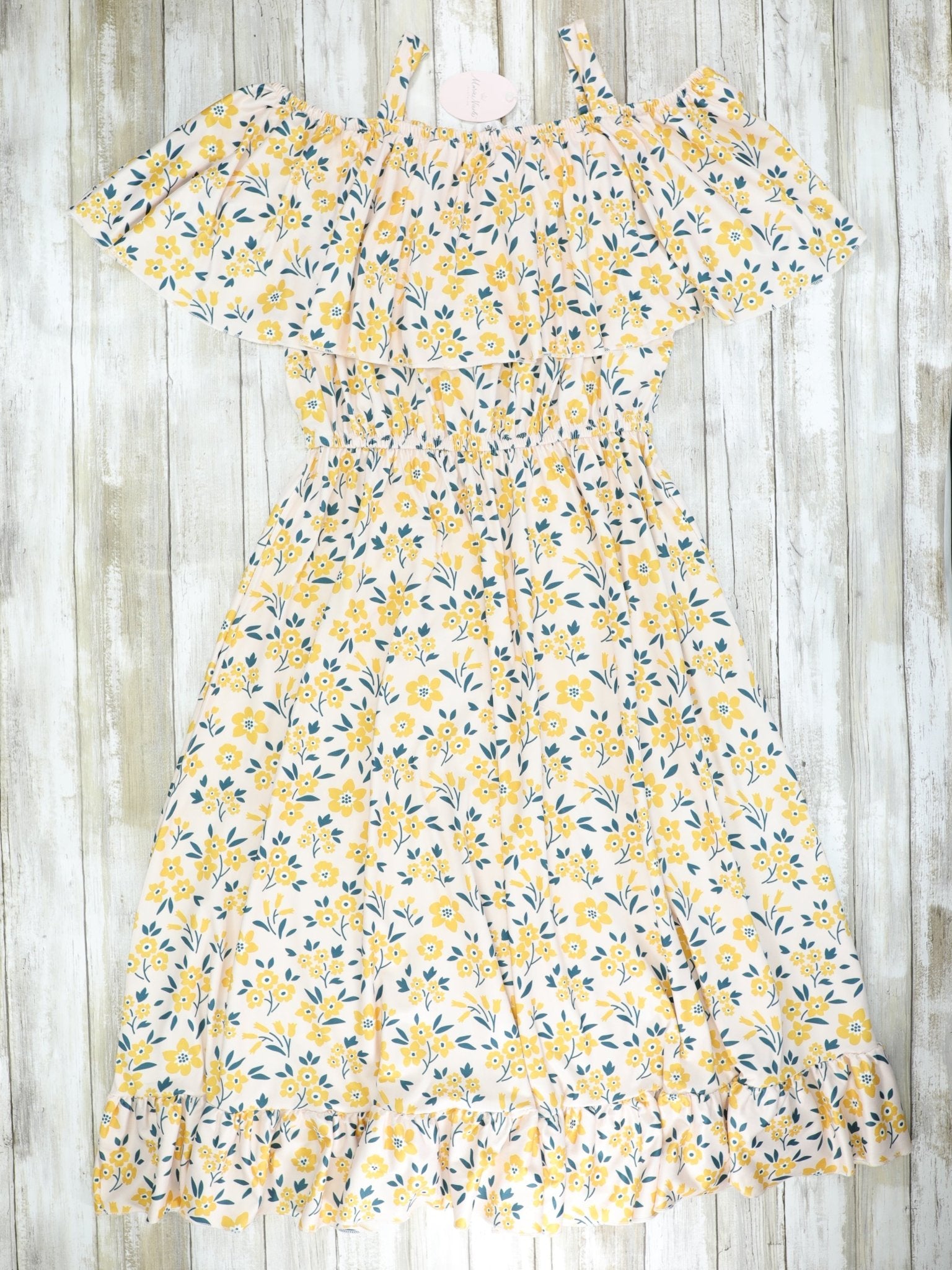 Mom & Me Yellow Floral Ruffle Dress - Marie Nicole Clothing
