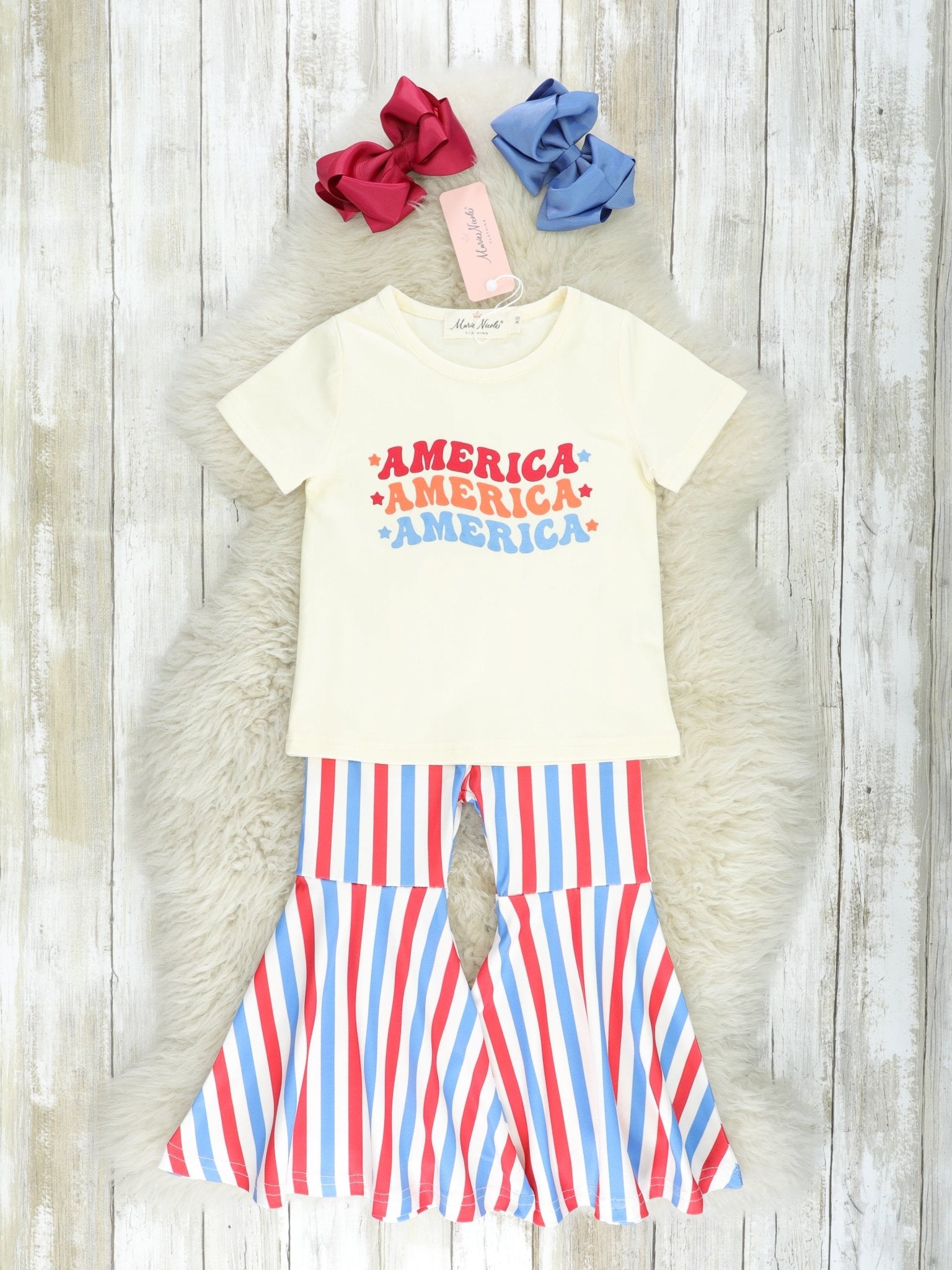 "America" Stripe Bell Bottoms Outfit - Marie Nicole Clothing