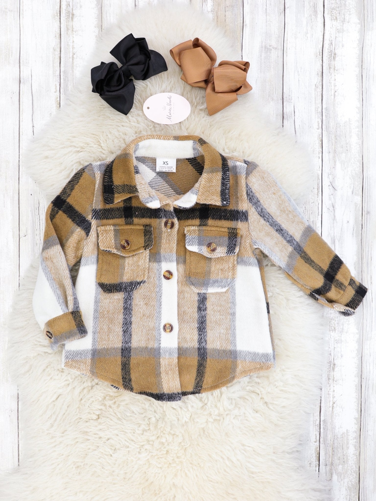Mom & Me Brown & Cream Flannel - Marie Nicole Clothing