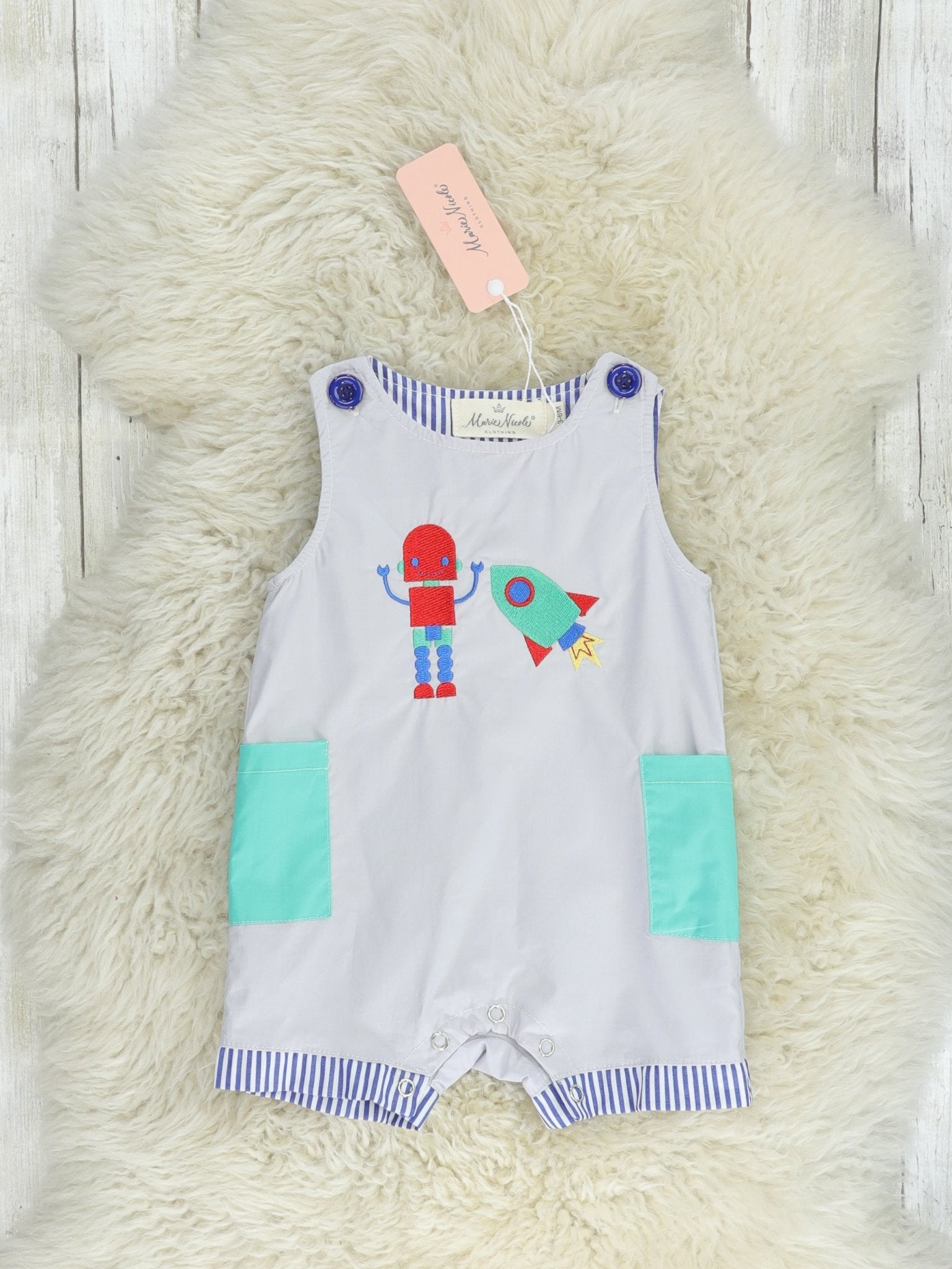 Grey Space Robot Johnny - Marie Nicole Clothing