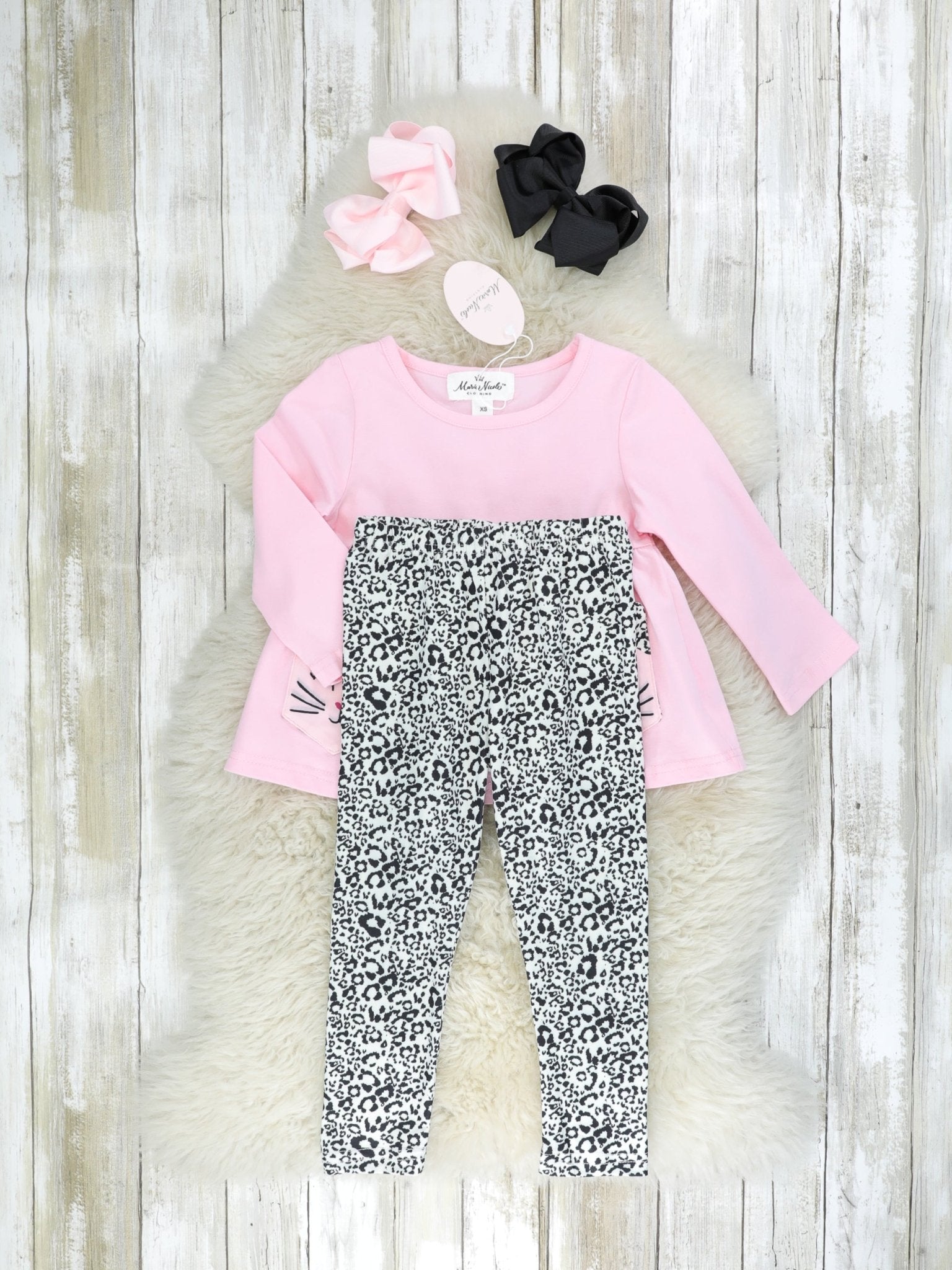 Pink White Leopard Outfit - Marie Nicole Clothing