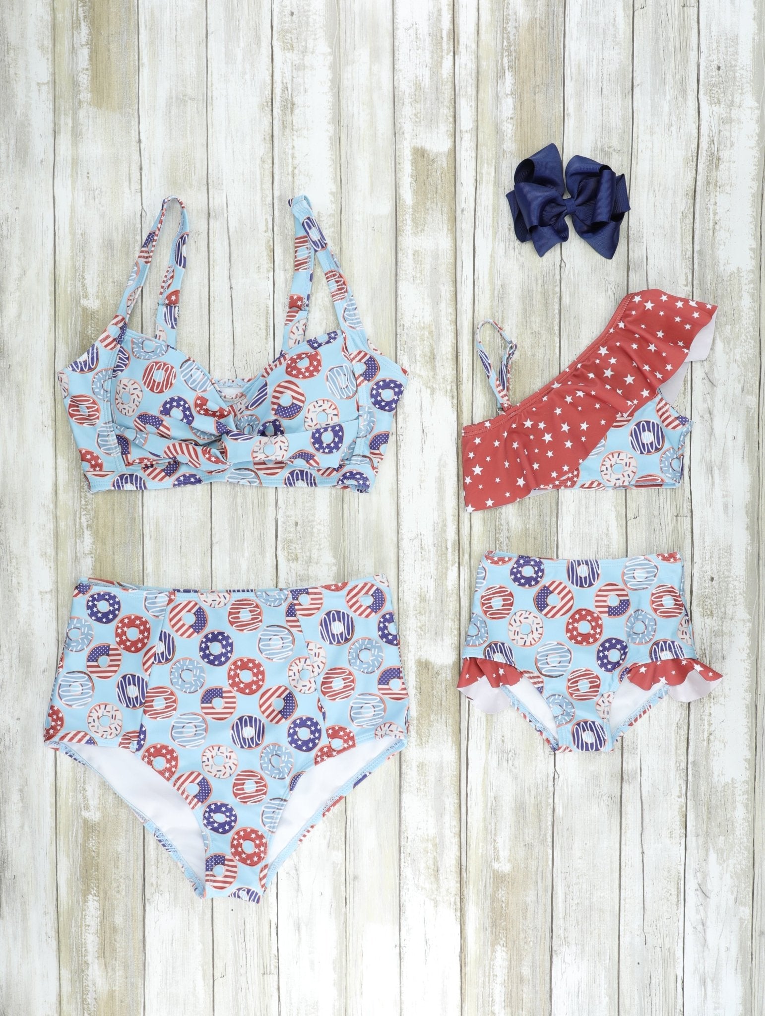 Mom & Me Stars & Stripes Donut Swimsuit - Marie Nicole Clothing