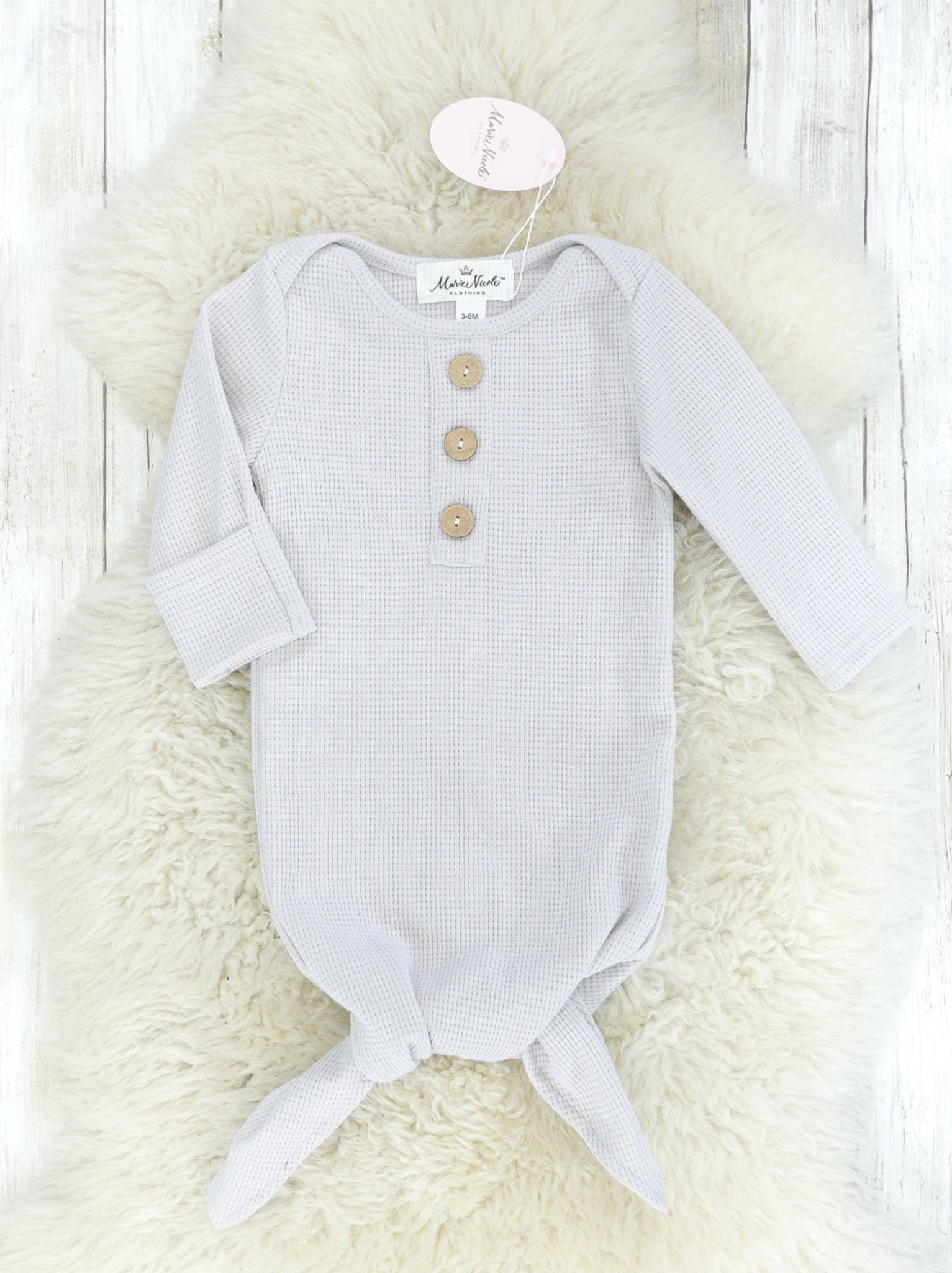 Light Grey Knot Gown - Marie Nicole Clothing
