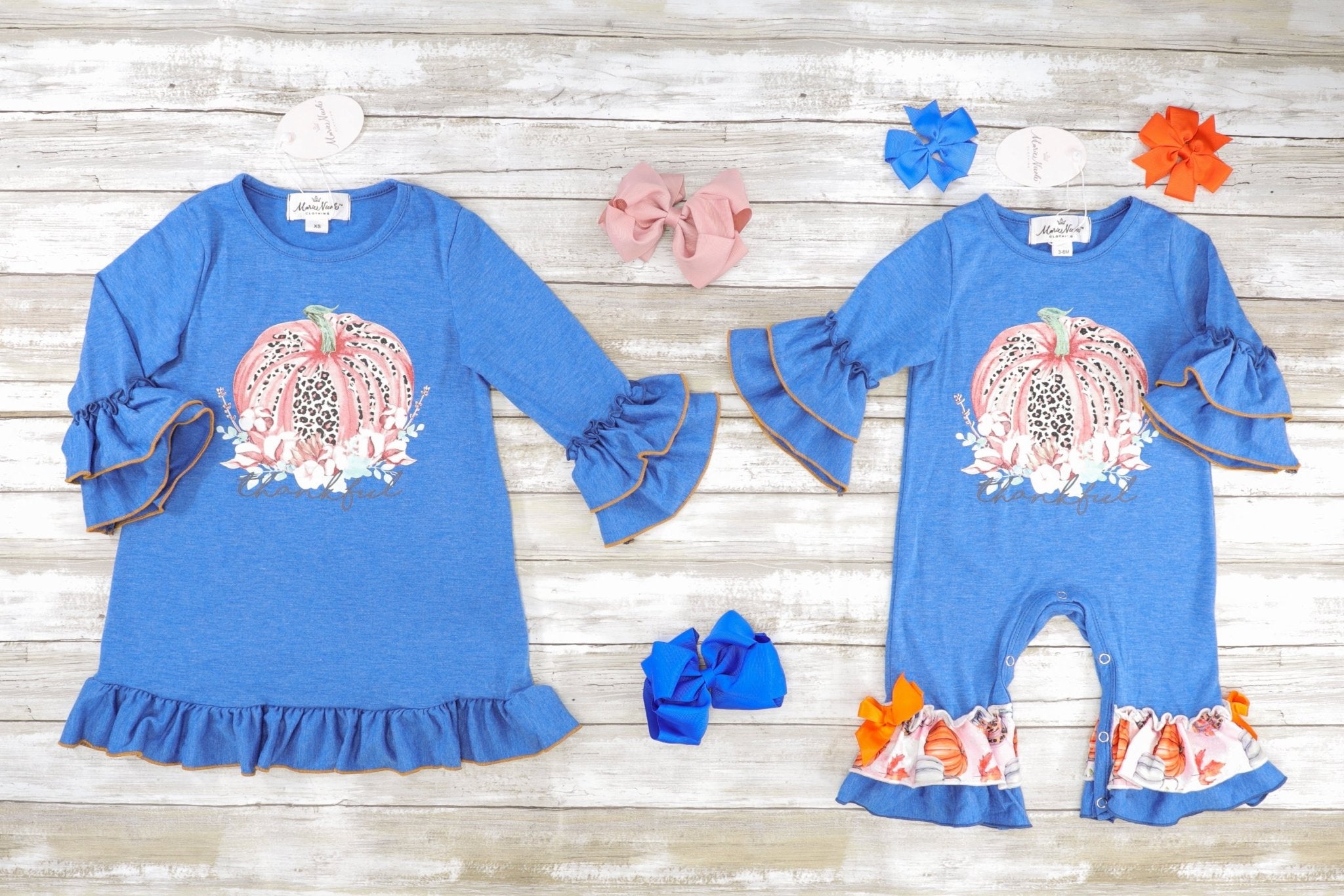 Pink Leopard Pumpkin Ruffle Romper - Marie Nicole Clothing