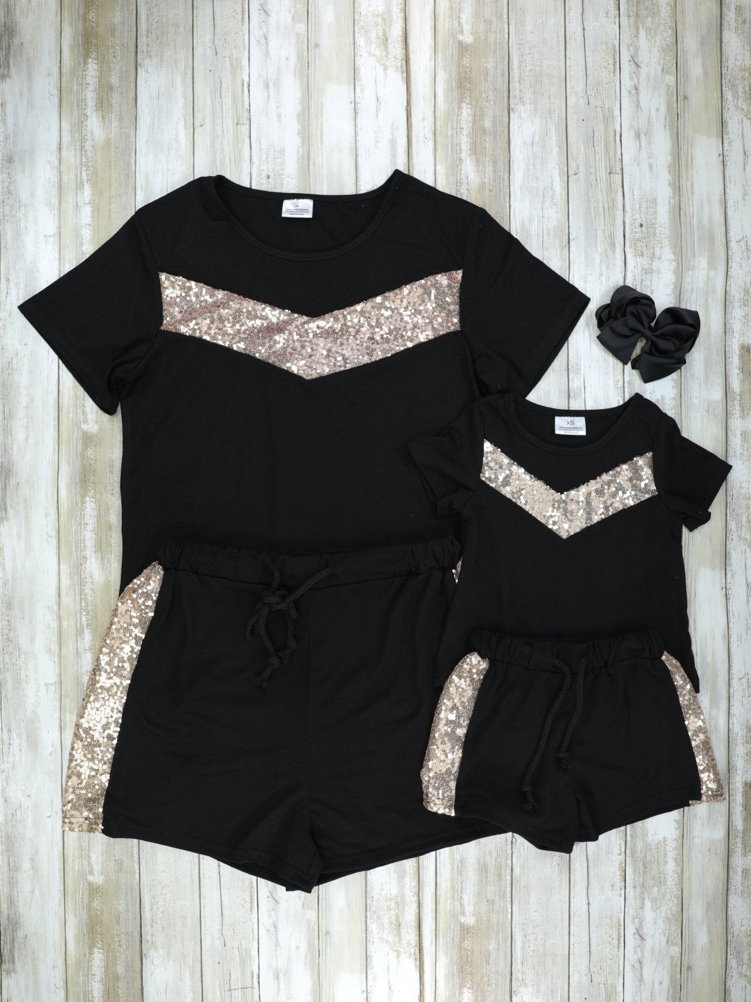 Mom & Me Gold Sequin Loungewear Set - Marie Nicole Clothing
