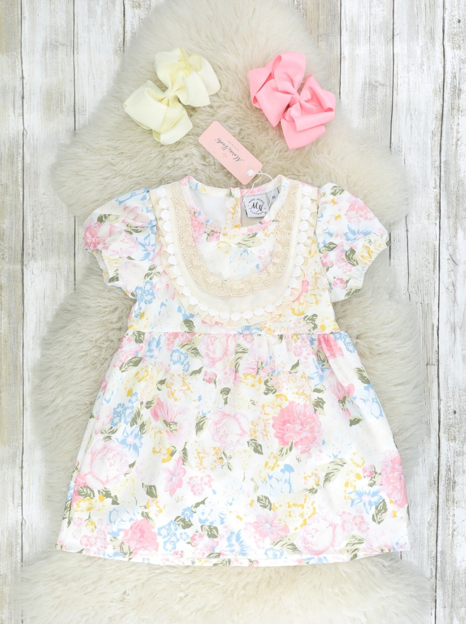 Watercolor Rose Crochet Dress - Marie Nicole Clothing
