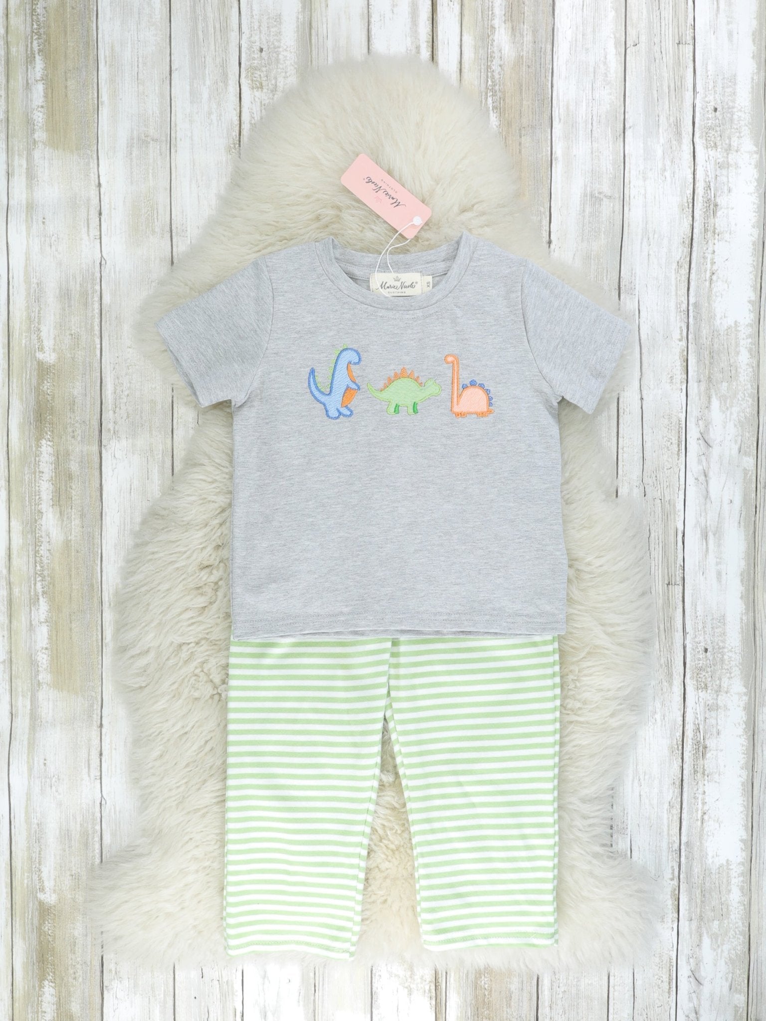 Grey Dinosaur Outfit - Marie Nicole Clothing