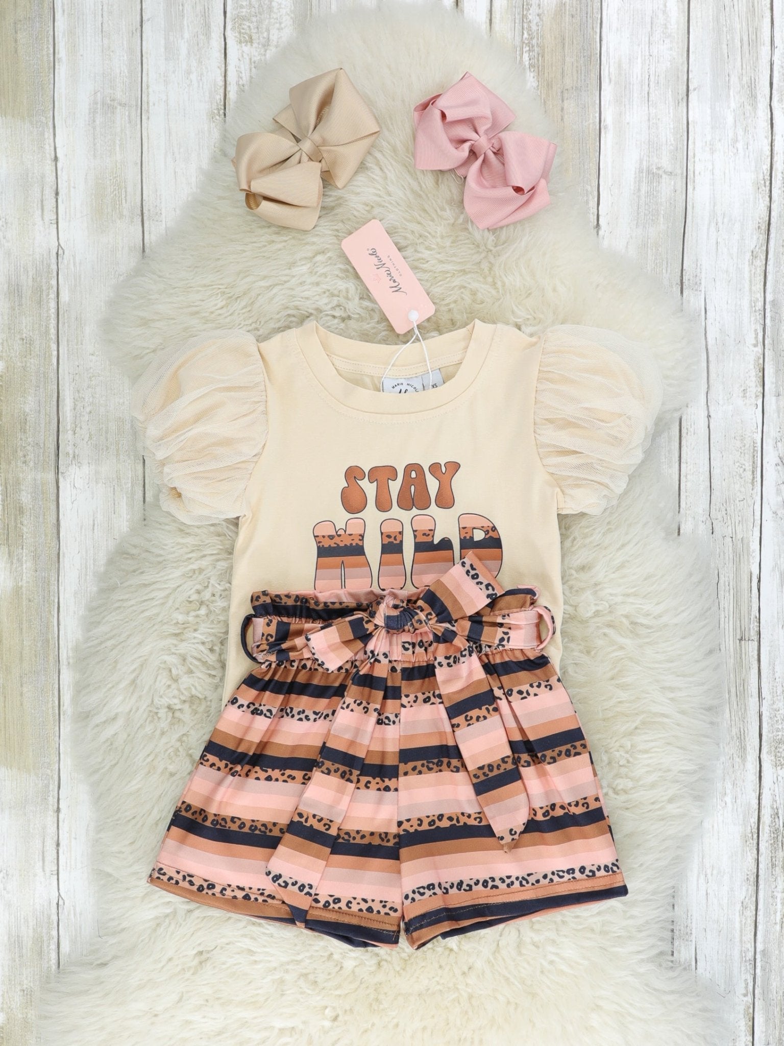 "Stay Wild" Leopard Shorts Outfit - Marie Nicole Clothing