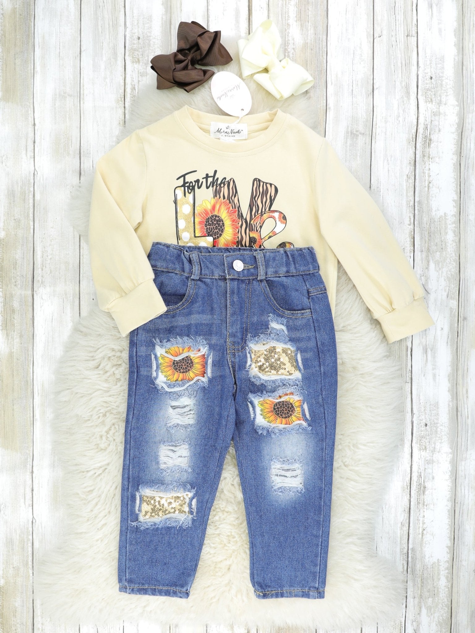 Sunflowers Denim Outfit - Marie Nicole Clothing