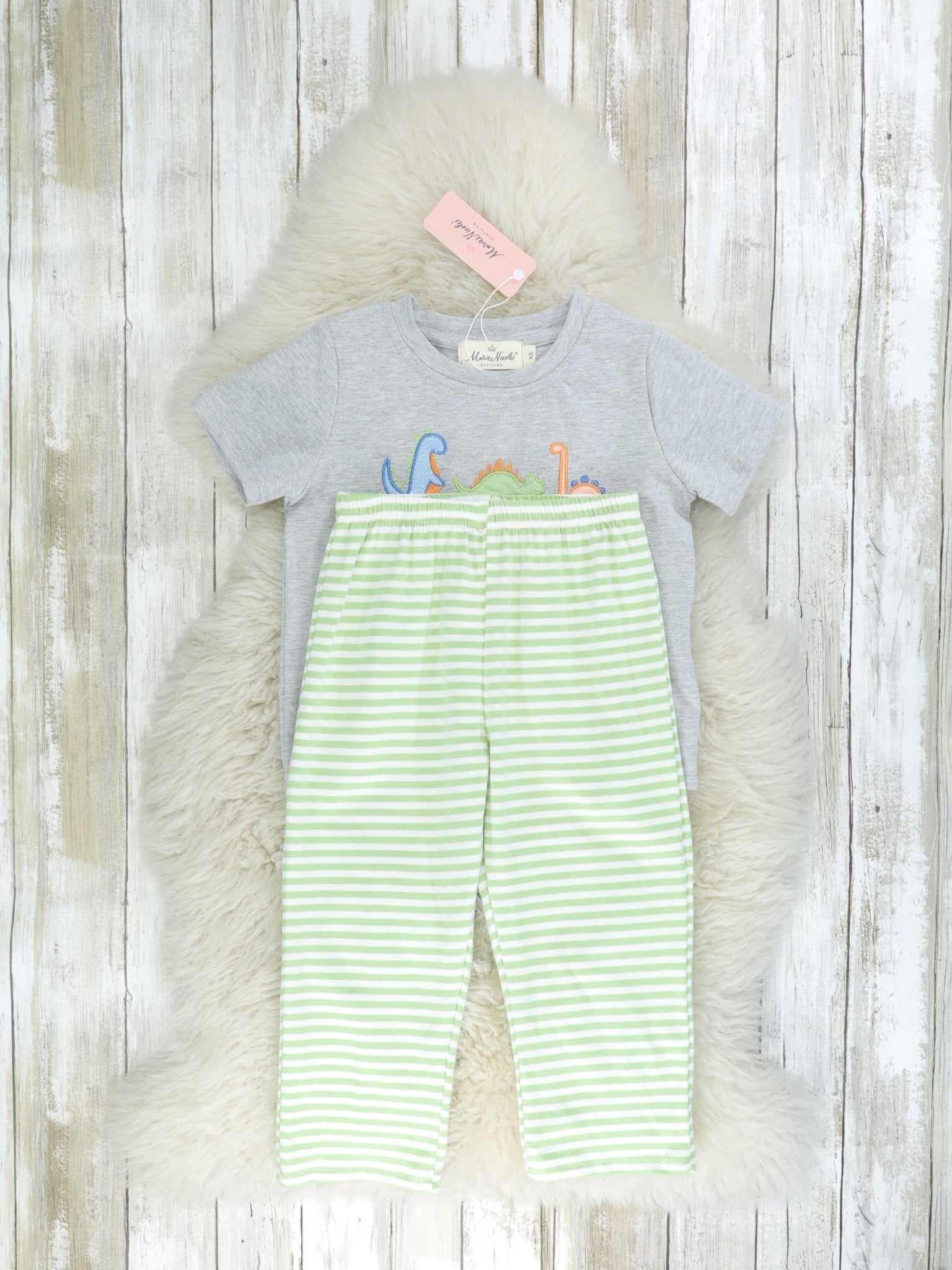 Grey Dinosaur Outfit - Marie Nicole Clothing