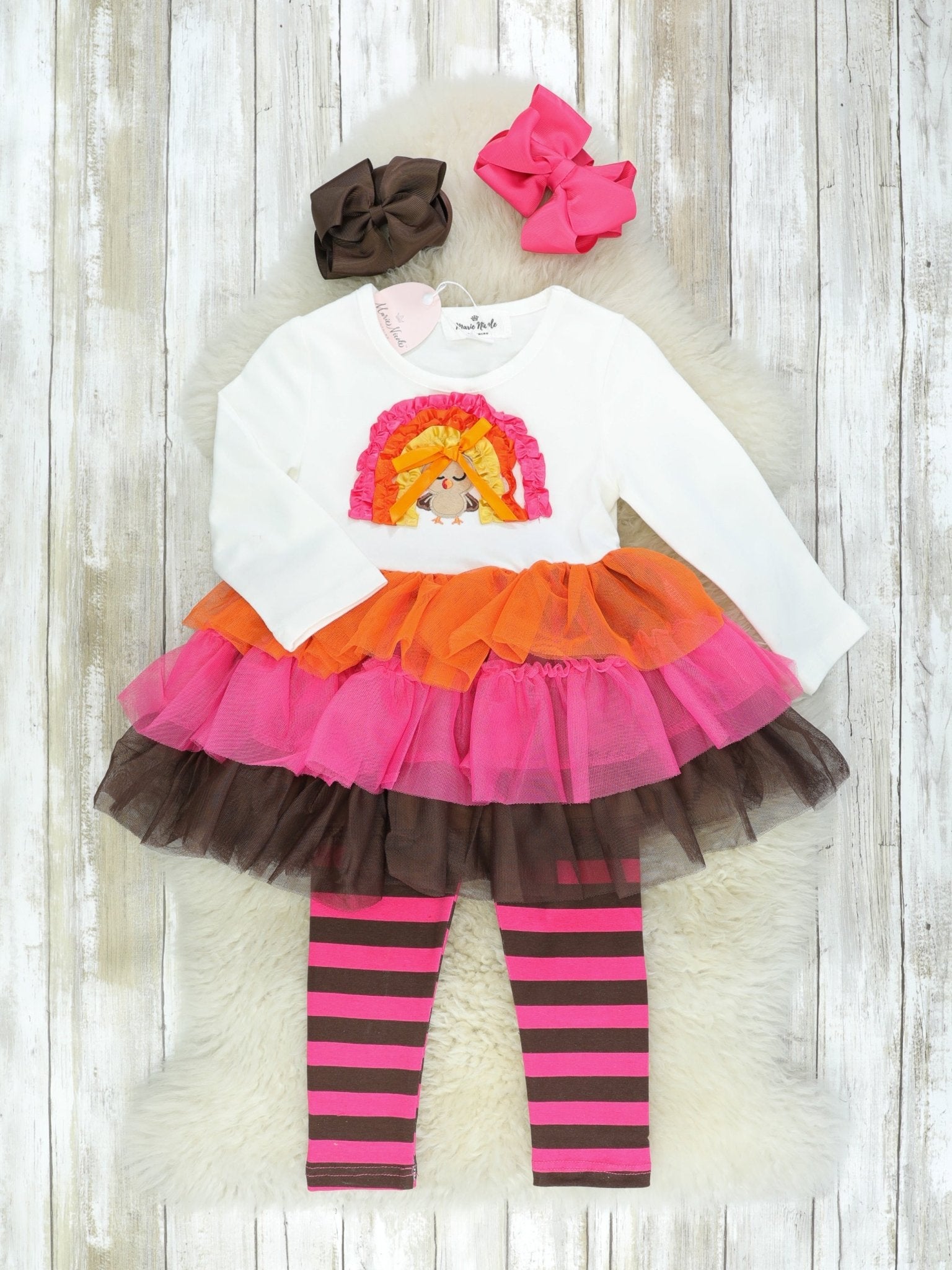 Rainbow Turkey Tulle Outfit - Marie Nicole Clothing