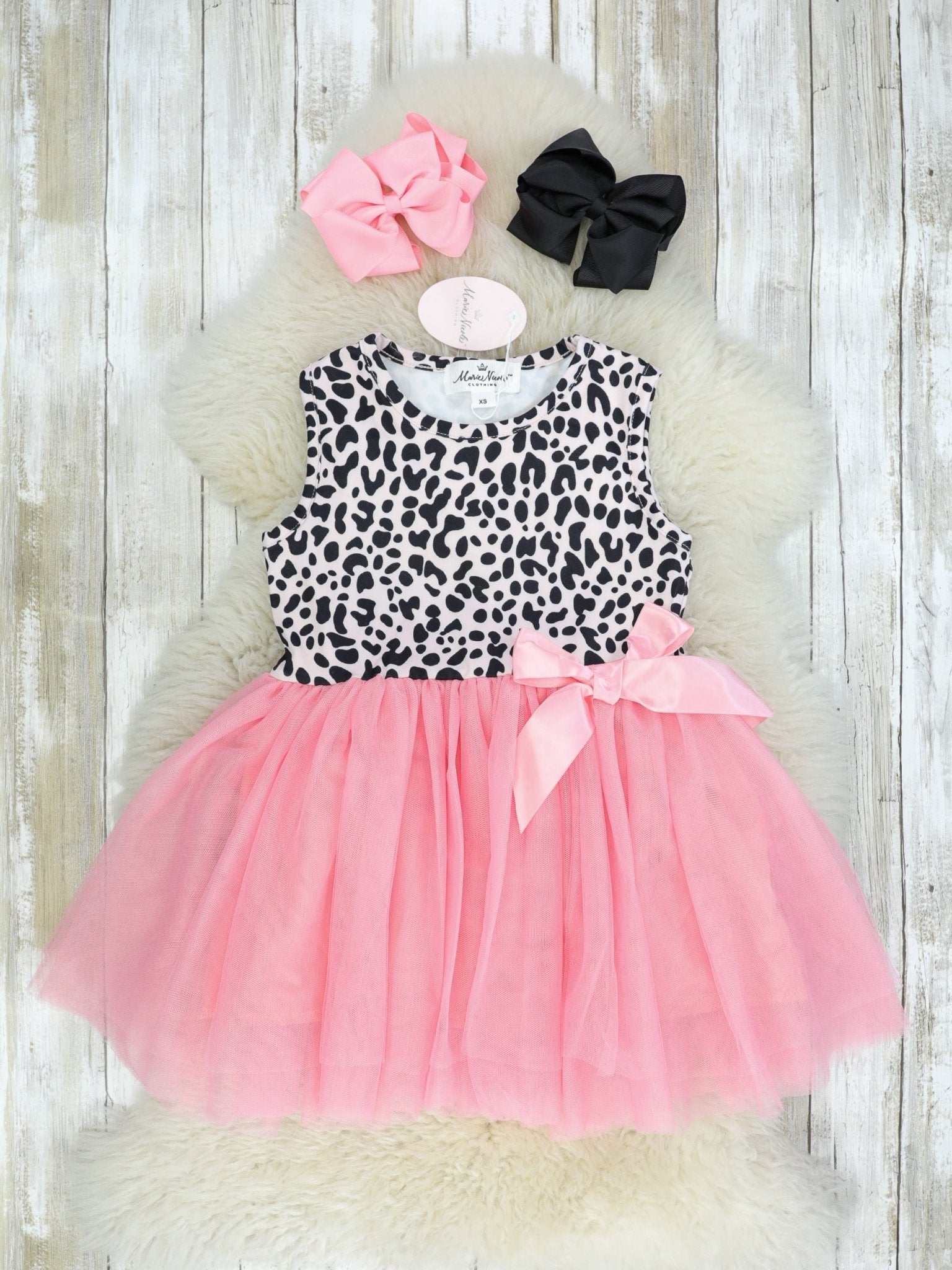 Cheetah Pink Tulle Dress - Marie Nicole Clothing