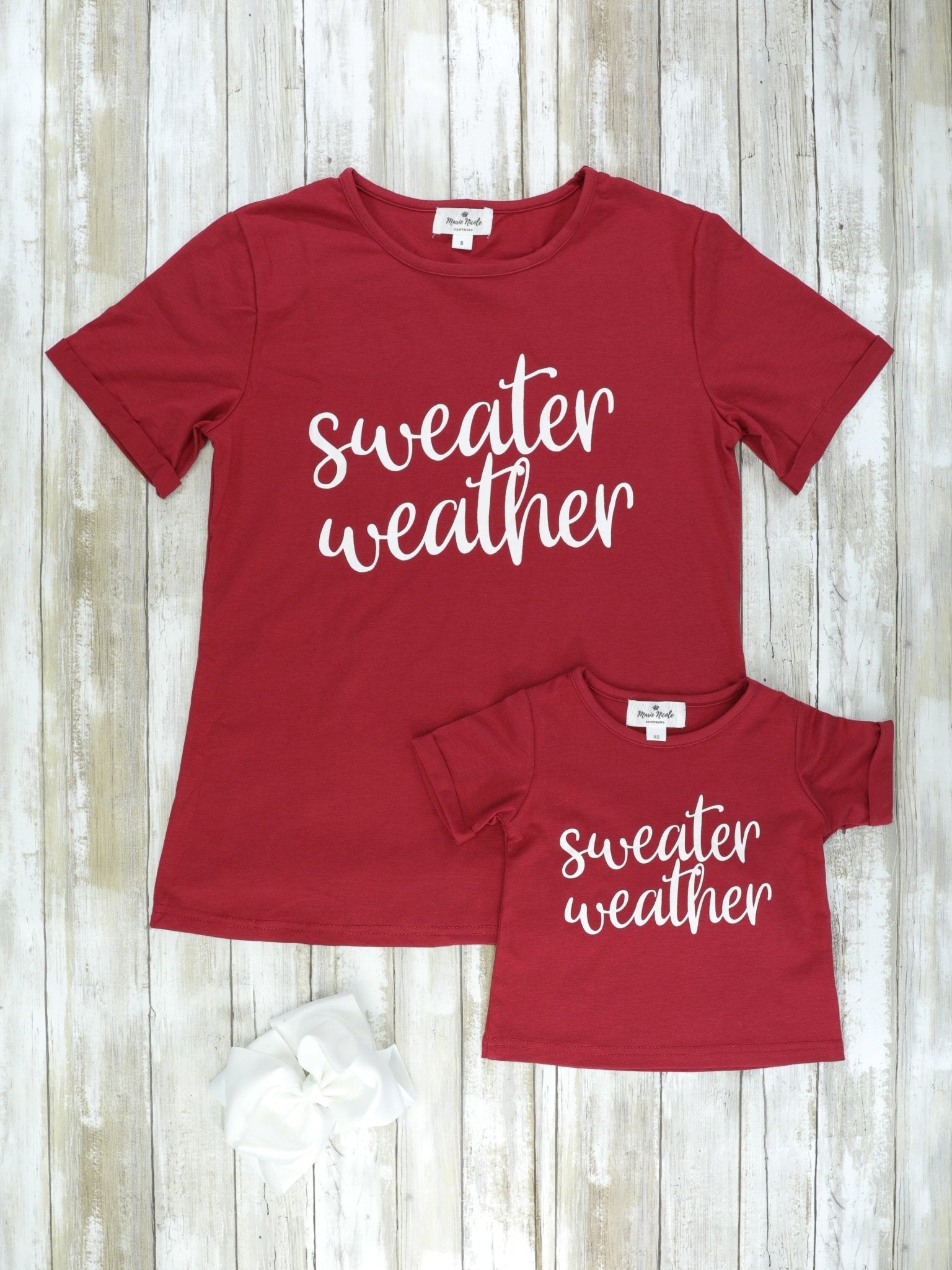 Mom & Me "Sweater Weather" Shirts - Marie Nicole Clothing