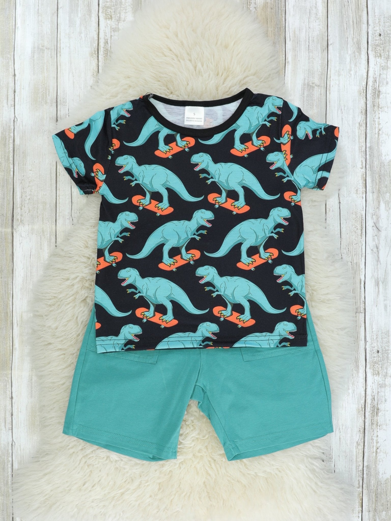 Skateboarding Dinosaurs Outfit - Marie Nicole Clothing
