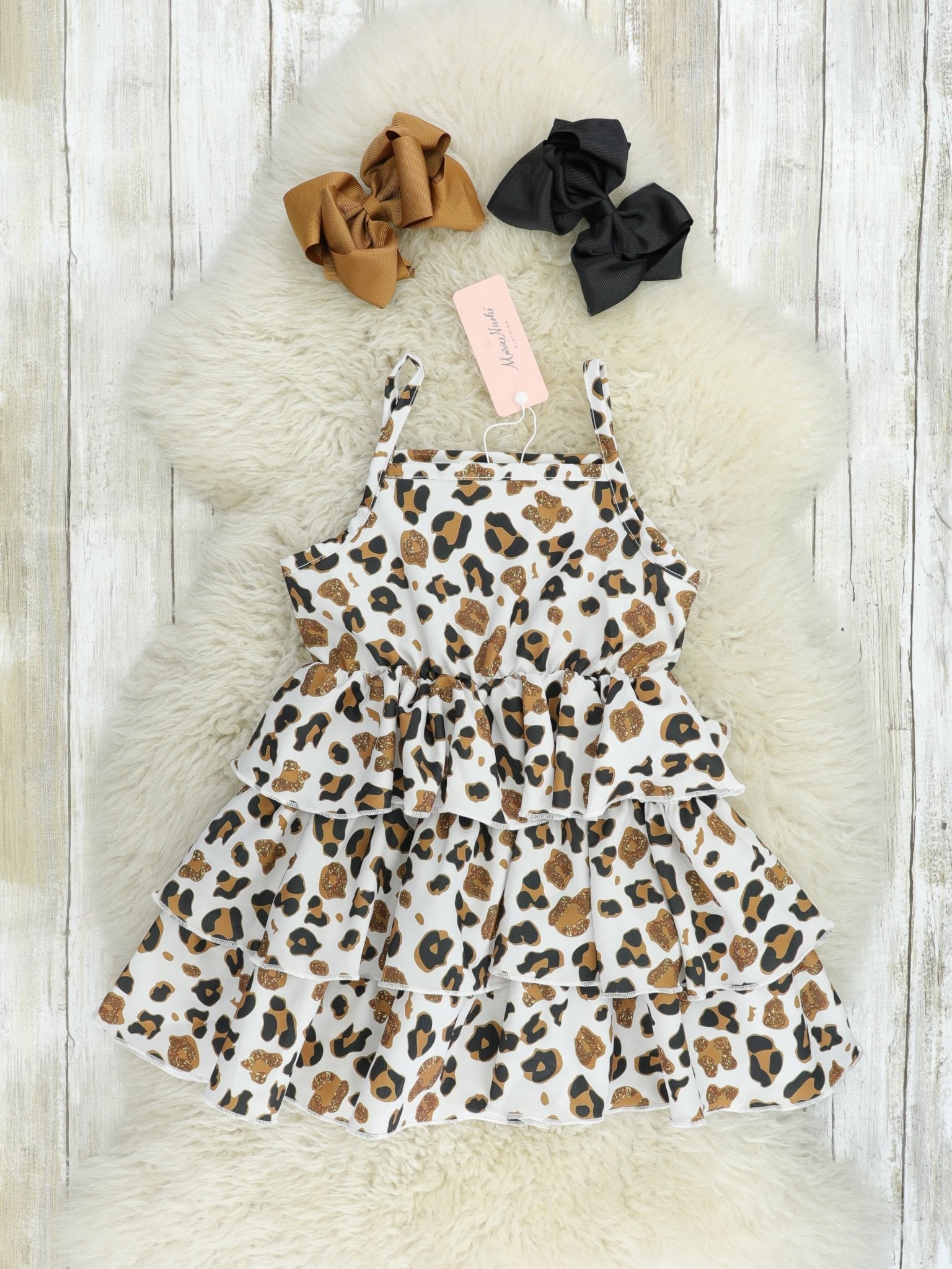 Mom & Me Leopard Ruffle Dress & Romper - Marie Nicole Clothing