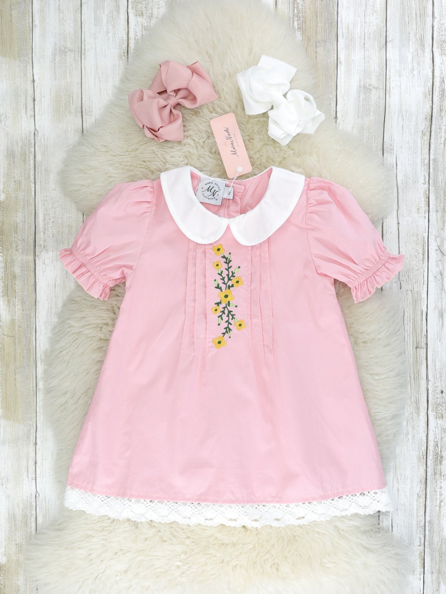 Pink Vintage Poppy Dress - Marie Nicole Clothing