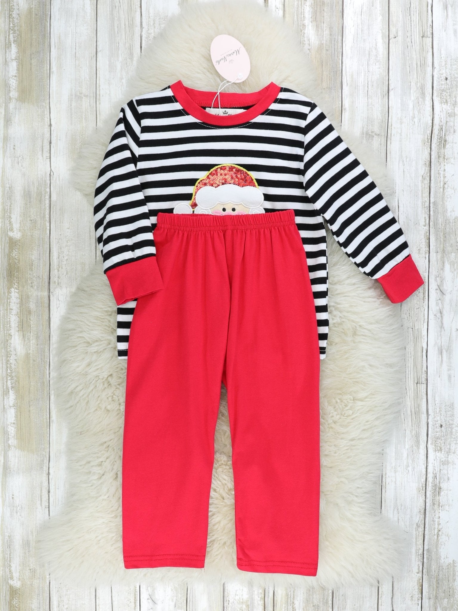 Striped Santa Outfit - Marie Nicole Clothing